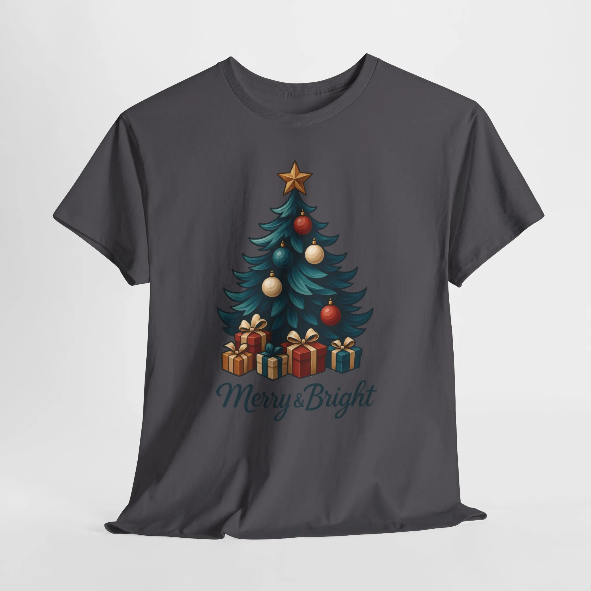 Merry & Bright Christmas T-Shirt, Holiday Tree Gift Tee for Women - Image 14