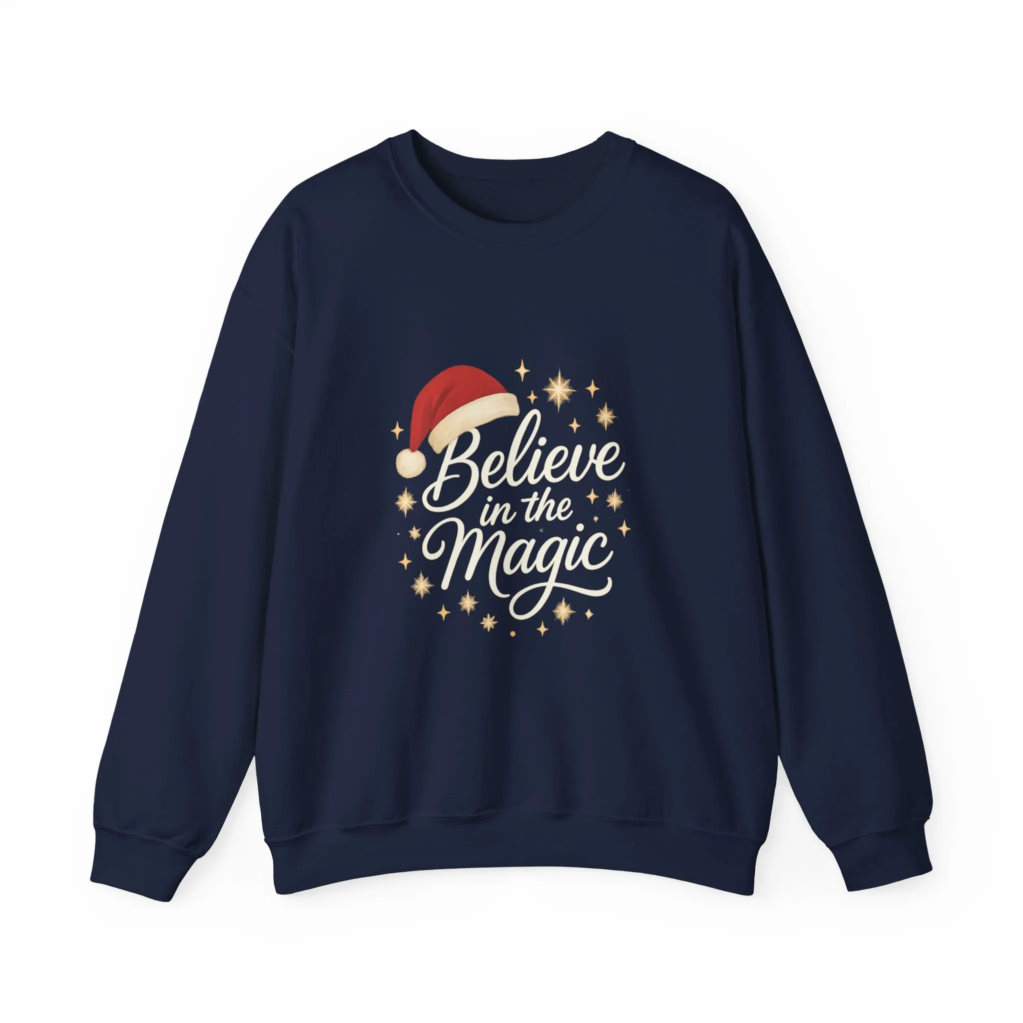 Believe in the Magic Women's Christmas Shirt, Santa Hat Holiday Cozy Sweatshirt, Women's Heavy Blend™ Crewneck Sweatshirt - Image 19