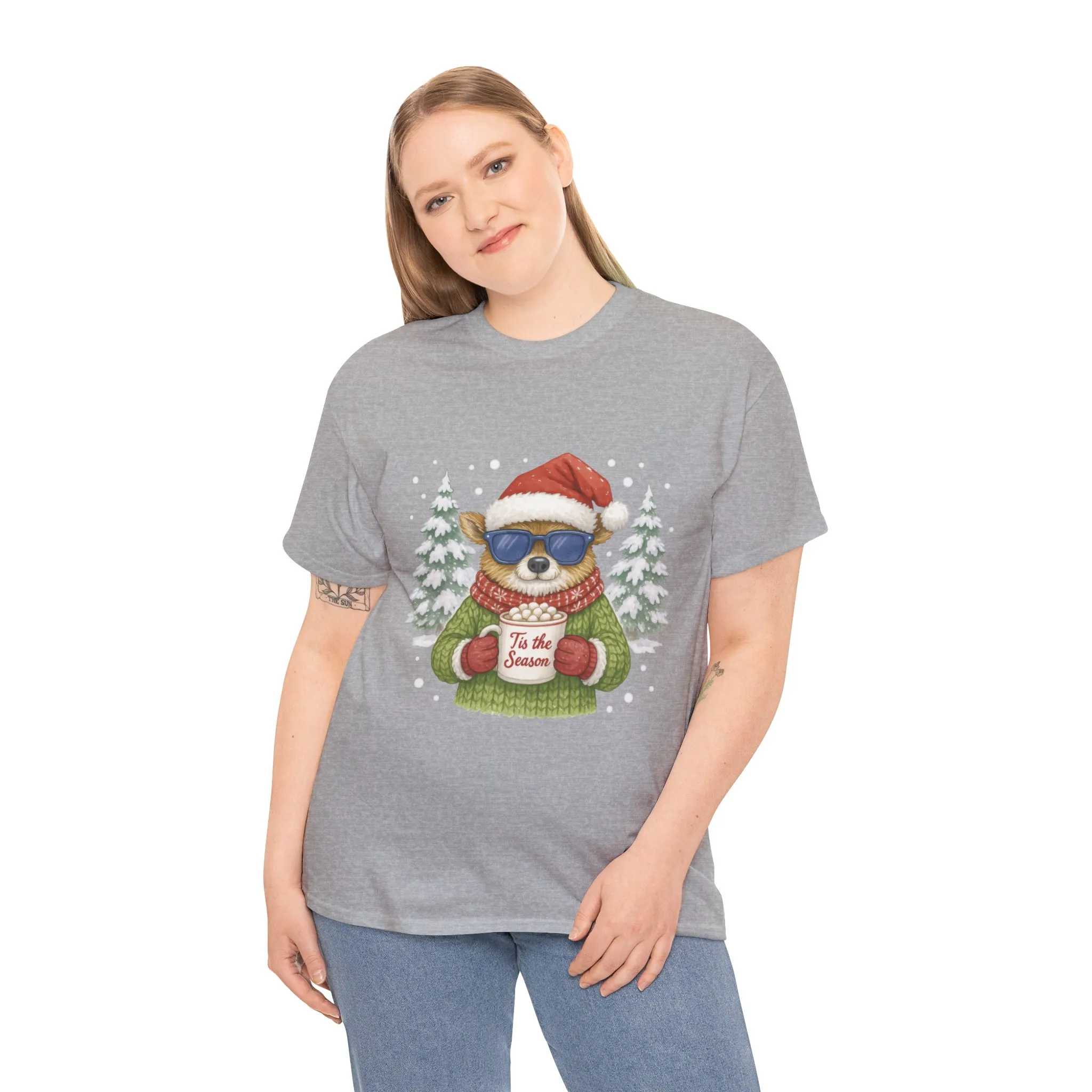 Women's Tis the Season Christmas T-Shirt, Cool Reindeer Holiday Tee - Image 3