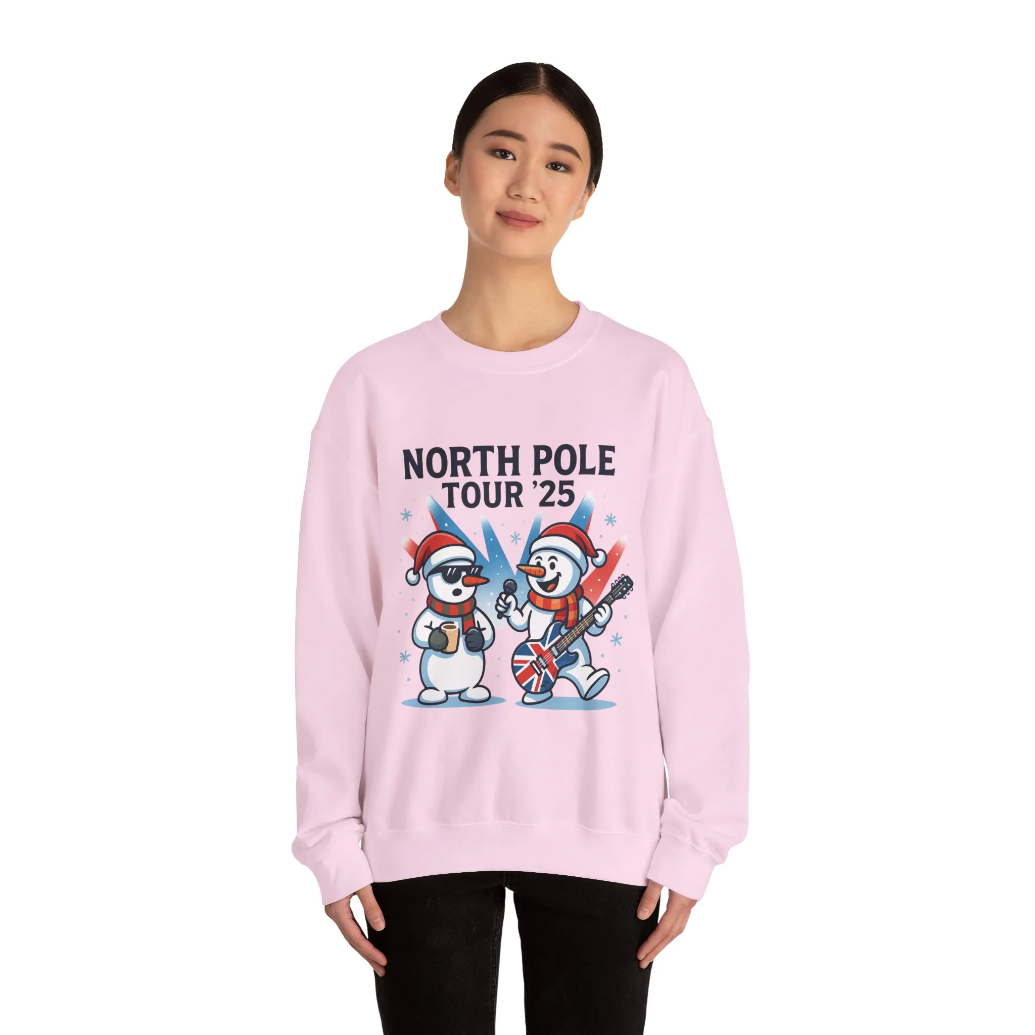 North Pole Tour 25 Women's Christmas Sweatshirt, Funny Rock Holiday Jumper - Image 20