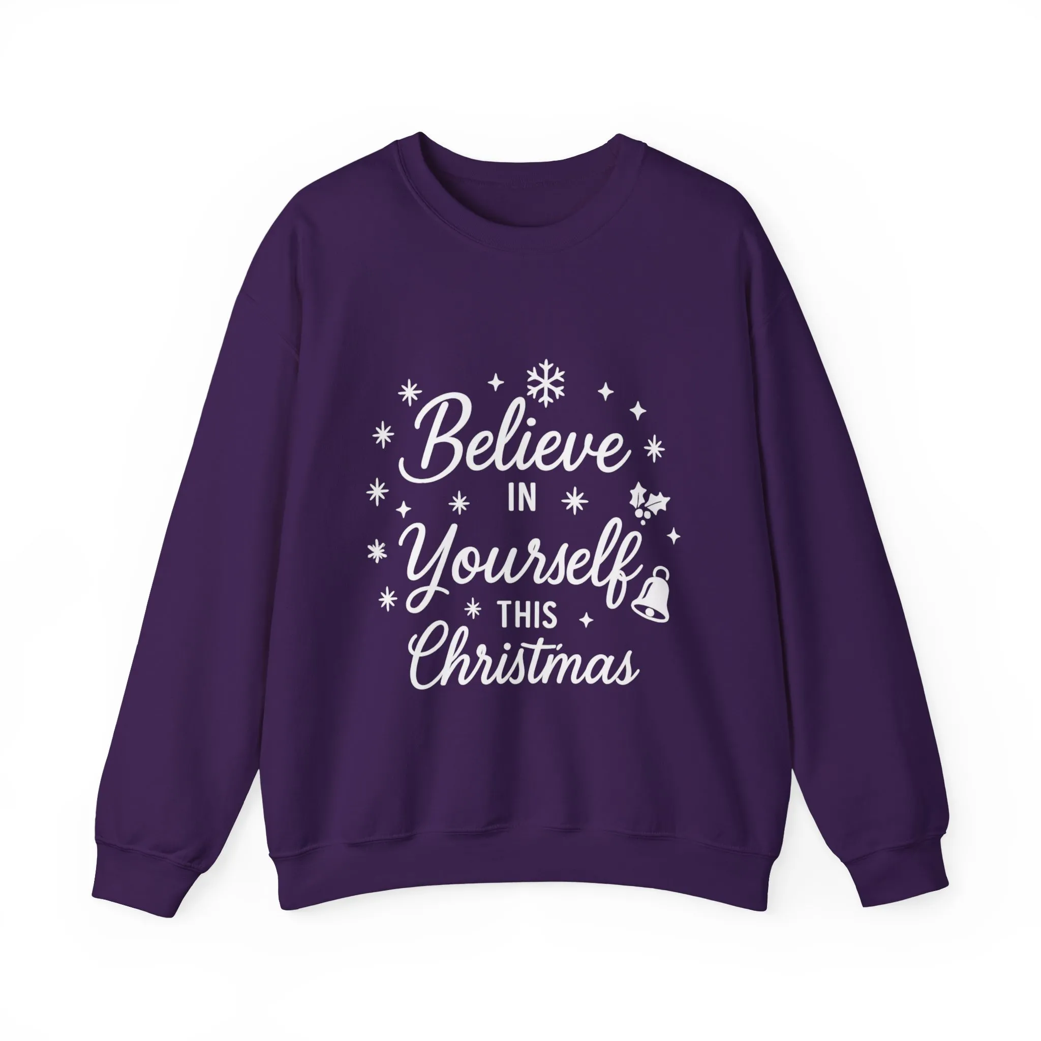 Women's Believe in the Magic Christmas Sweatshirt, Cozy Holiday Santa Hat Pullover, Women's Heavy Blend™ Crewneck Sweatshirt - Image 19