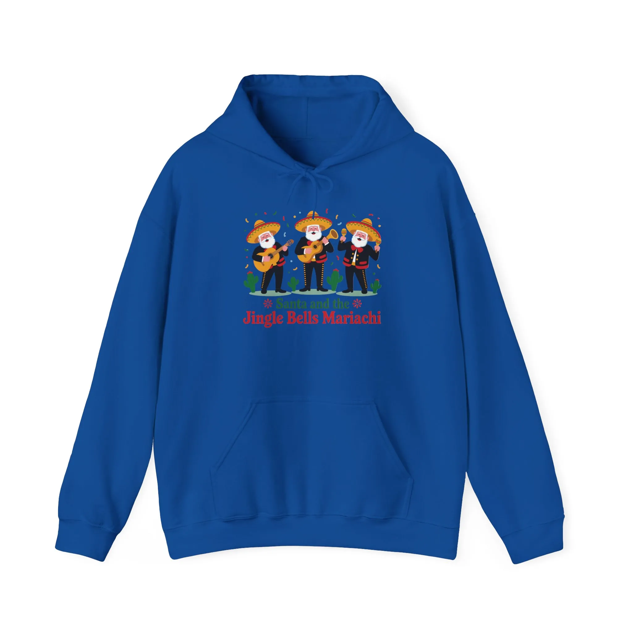 Santa and the Jingle Bells Mariachi Hoodie, Funny Mexican Santa Christmas Hoodie, Latin Fiesta Holiday Sweatshirt - Image 21