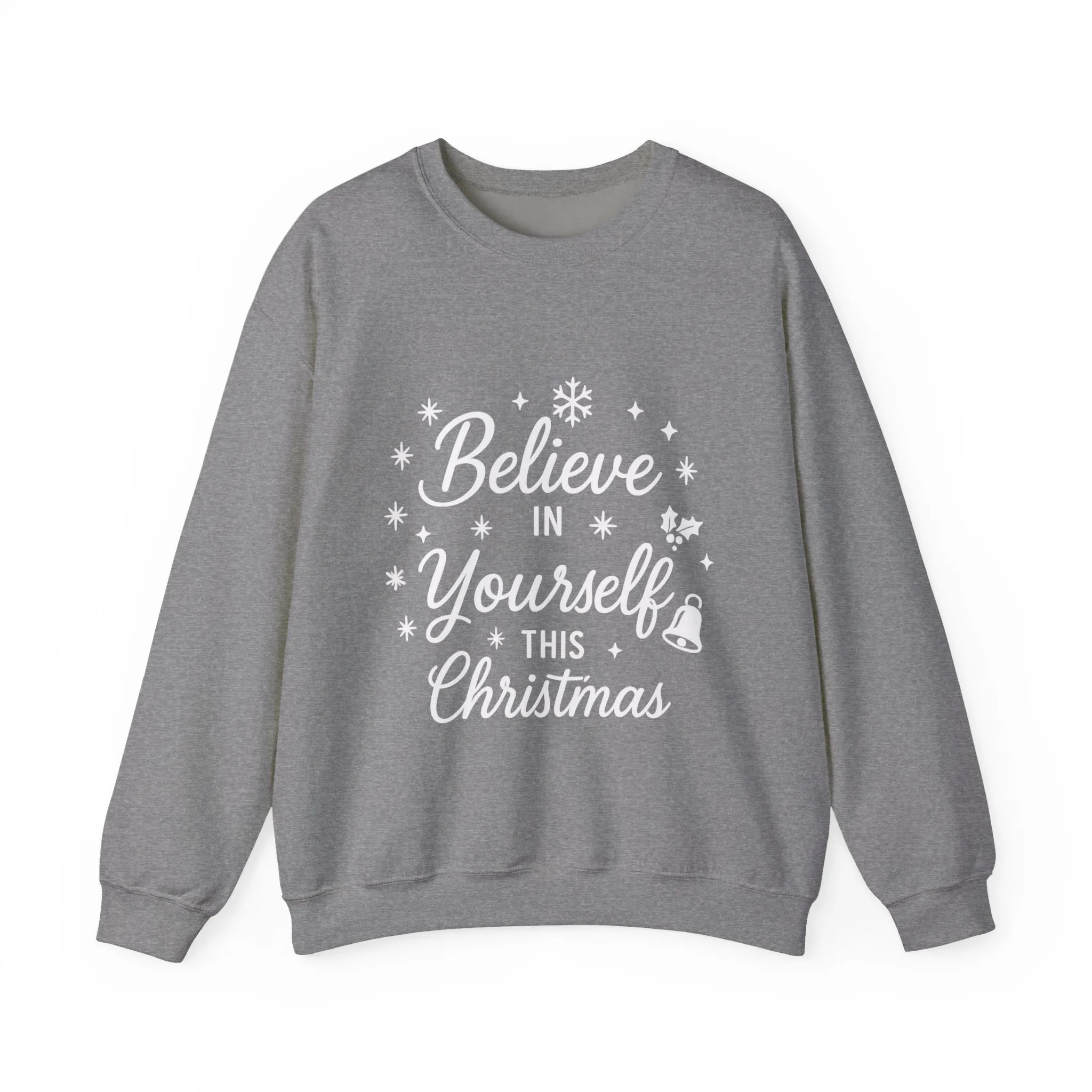 Women's Believe in the Magic Christmas Sweatshirt, Cozy Holiday Santa Hat Pullover, Women's Heavy Blend™ Crewneck Sweatshirt - Image 7
