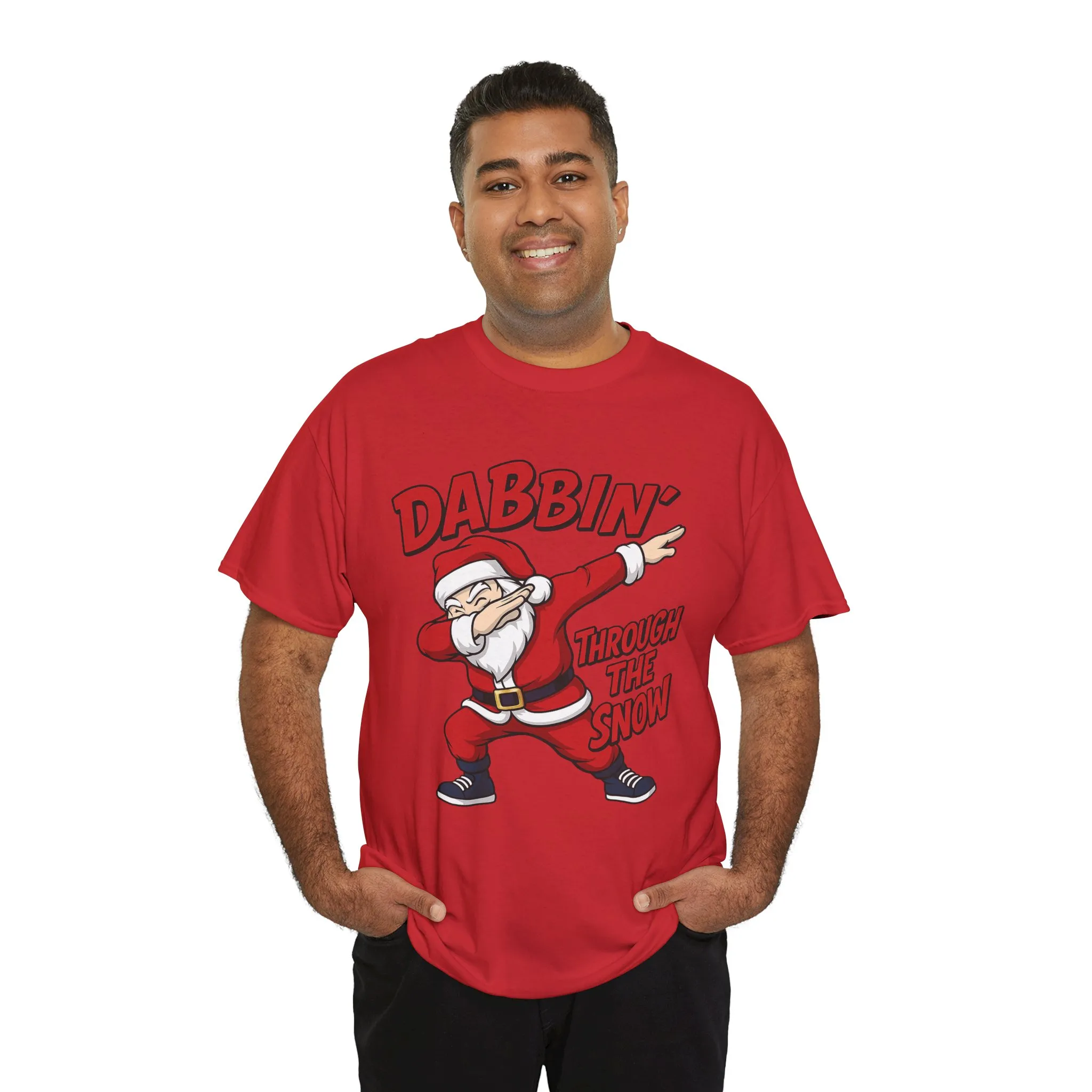Dabbin Through The Snow Santa Men's Christmas T-Shirt, Funny Holiday Tee - Image 36