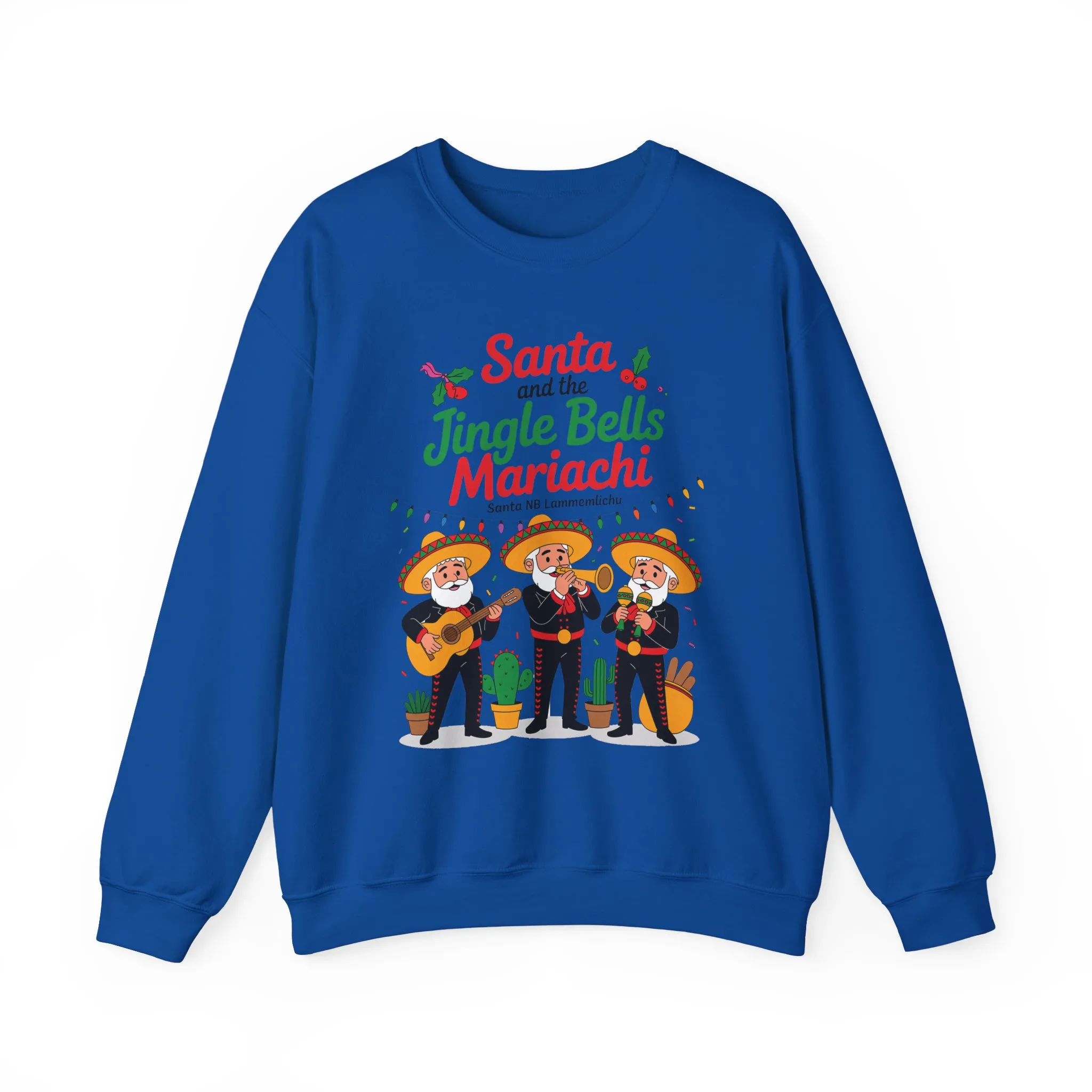 Santa and the Jingle Bells Mariachi Sweatshirt, Funny Mexican Christmas Jumper, Latin Holiday Fiesta Pullover - Image 19
