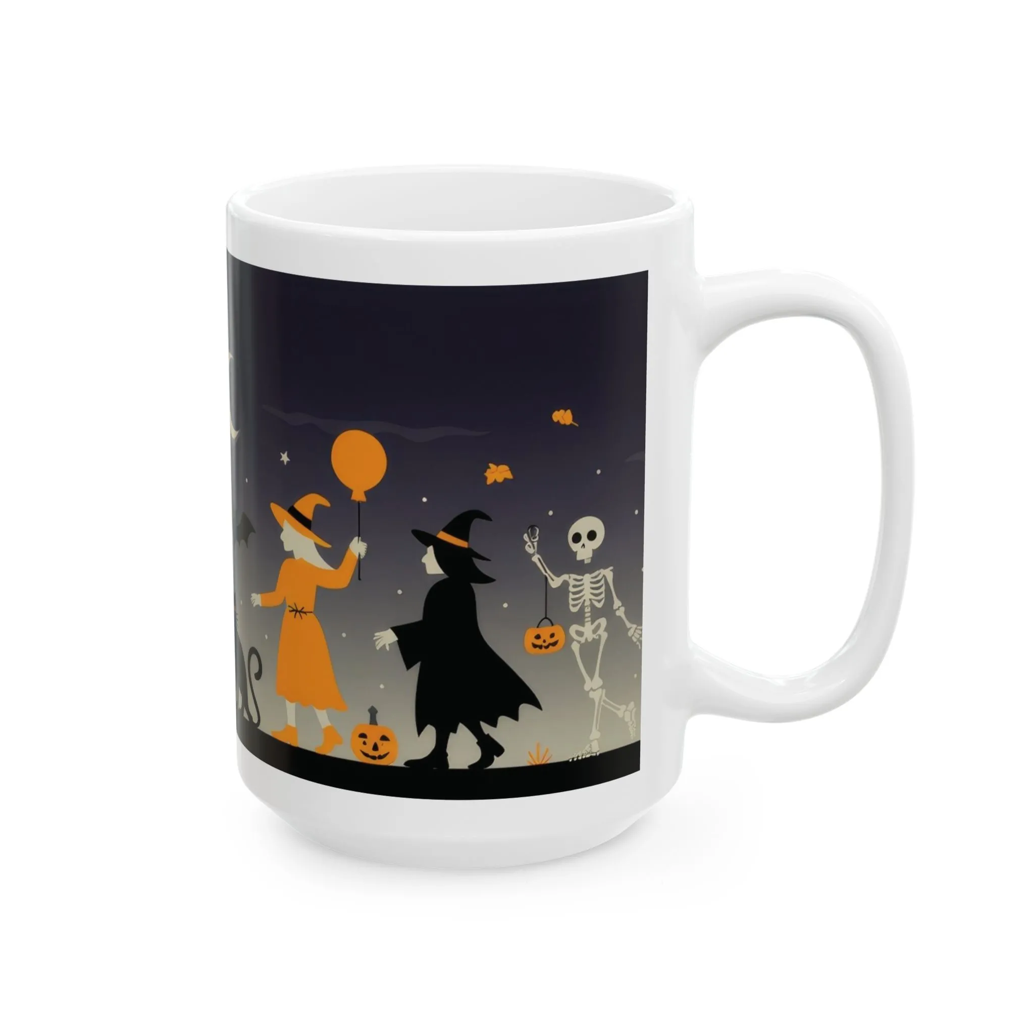 Halloween Night Parade Mug, Witches, Ghosts, Skeletons, Spooky Night Coffee Cup, Gothic Fall Gift for Her - HimCeramic Mug, (11oz, 15oz) - Image 12