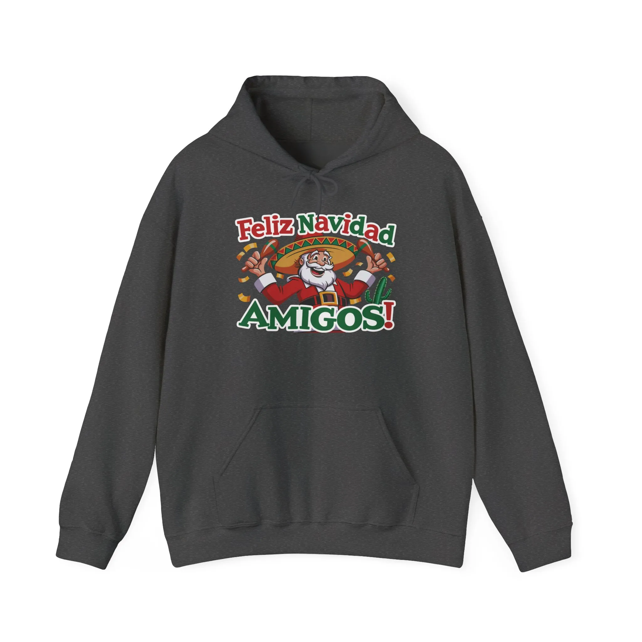 Feliz Navidad Amigos Hoodie, Funny Mexican Santa Christmas Hoodie, Latin Fiesta Holiday Sweatshirt for Men - Image 17