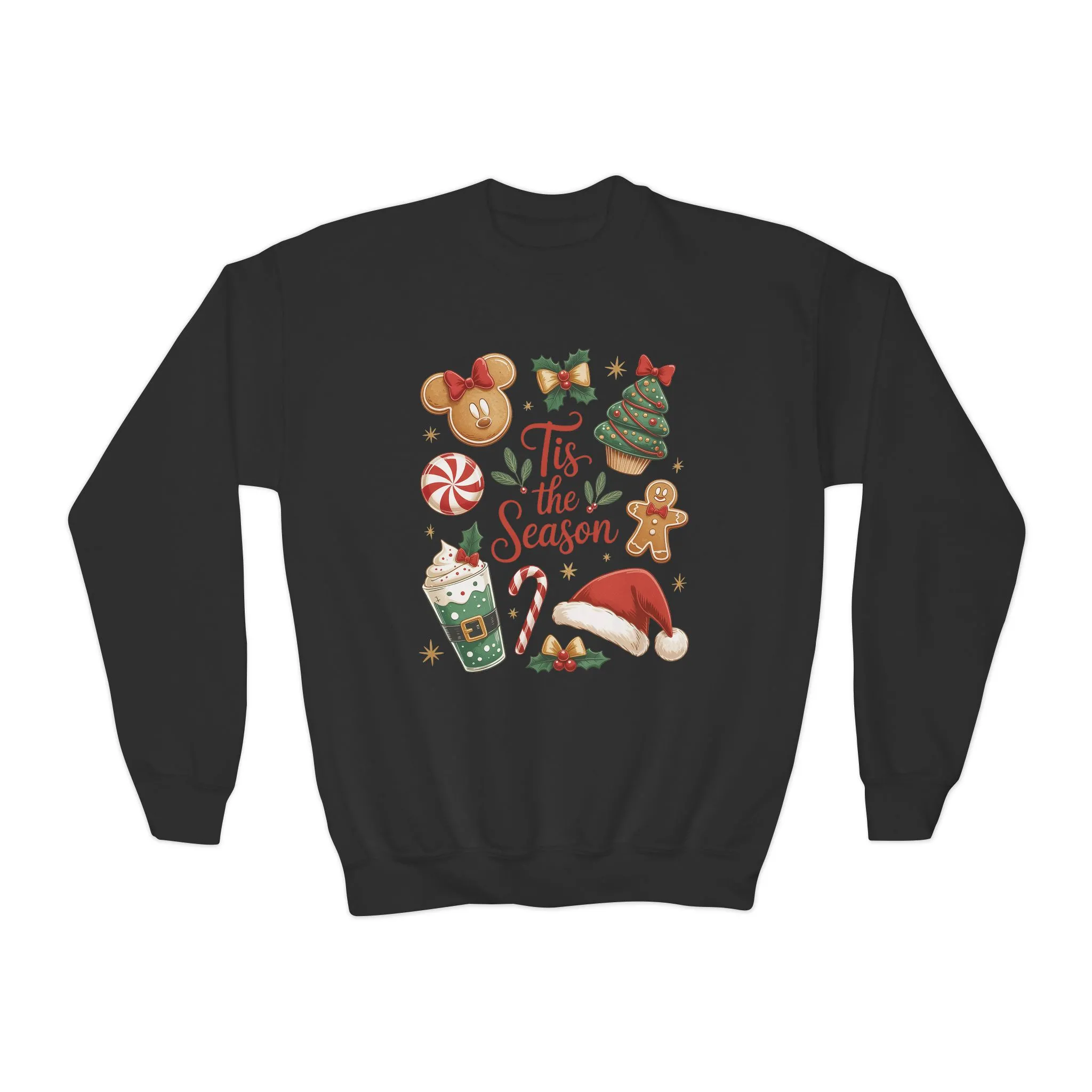 Tis the Season Christmas Sweatshirt for Girls, Cozy Holiday Cookie Jumper, Youth Crewneck Sweatshirt - Image 5