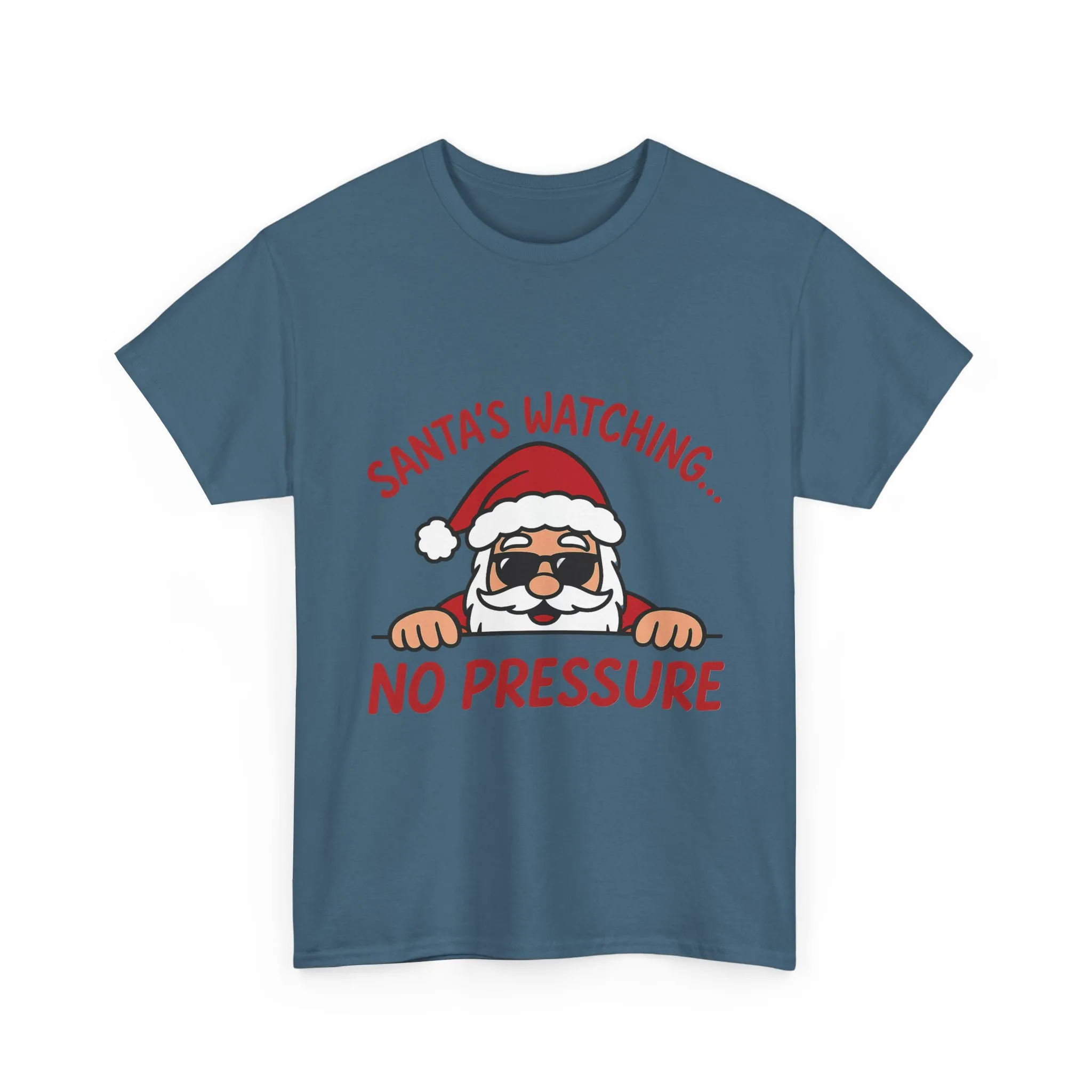 Santa's Watching No Pressure Men's Christmas T-Shirt, Funny Holiday Tee - Image 16