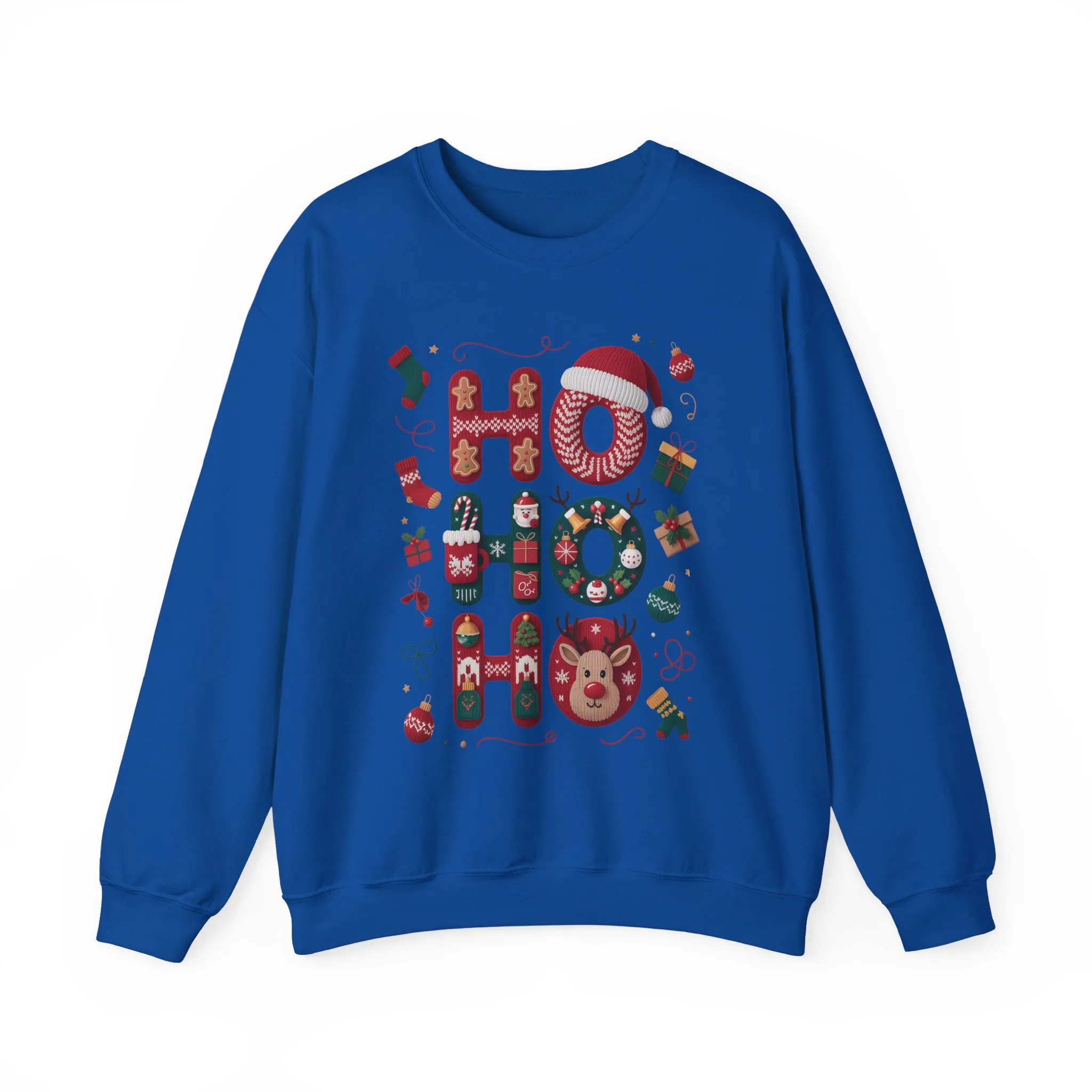 Ho Ho Ho Christmas Sweatshirt, Cute Women's Holiday Hoodie - T-Shirt, Festive Gingerbread - Reindeer Design, Cozy Winter Christmas Jumper - Image 19
