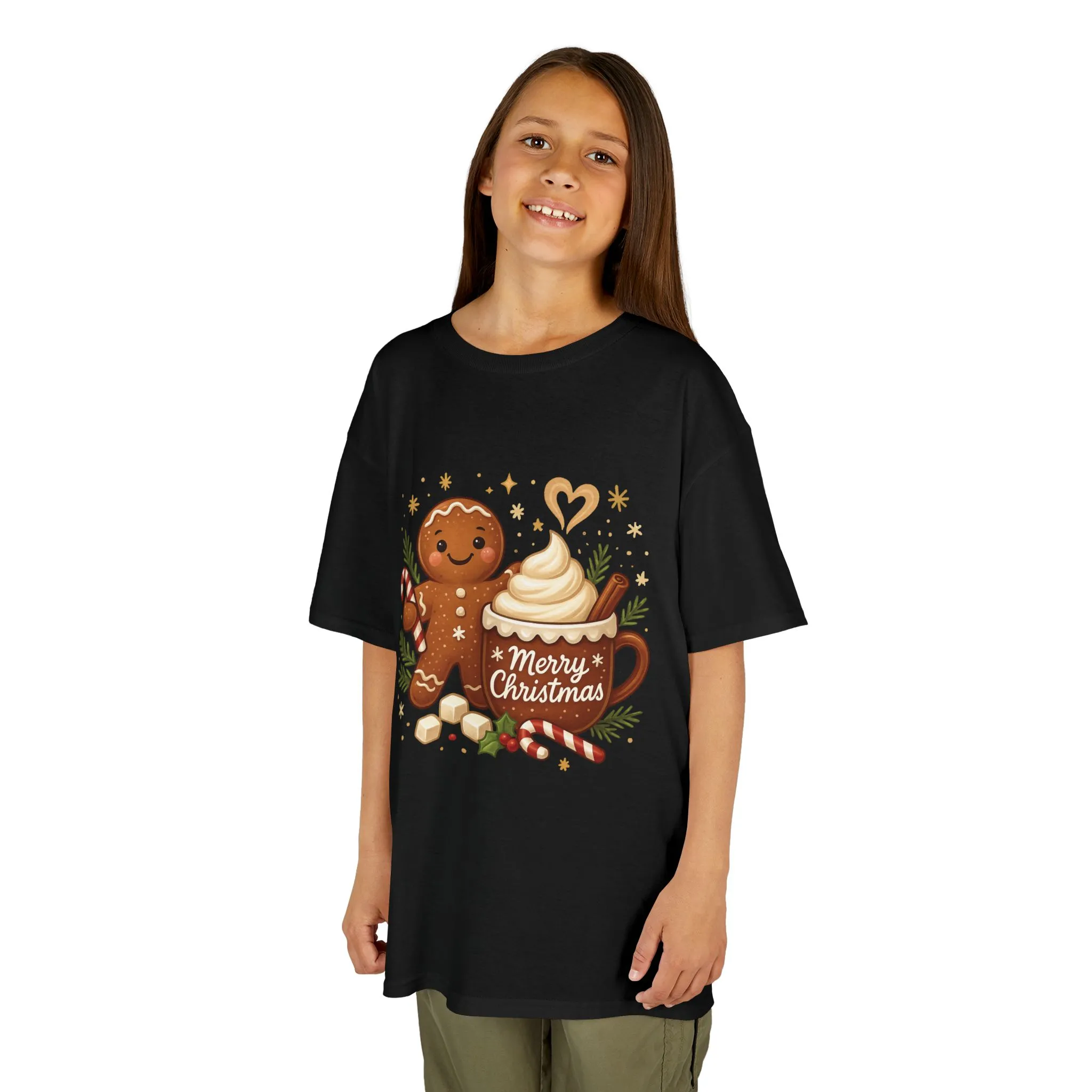 Gingerbread - Hot Cocoa Christmas Shirt for Kids, Cute Holiday Girls Tee, Kids Heavy Cotton™ Tee - Image 8