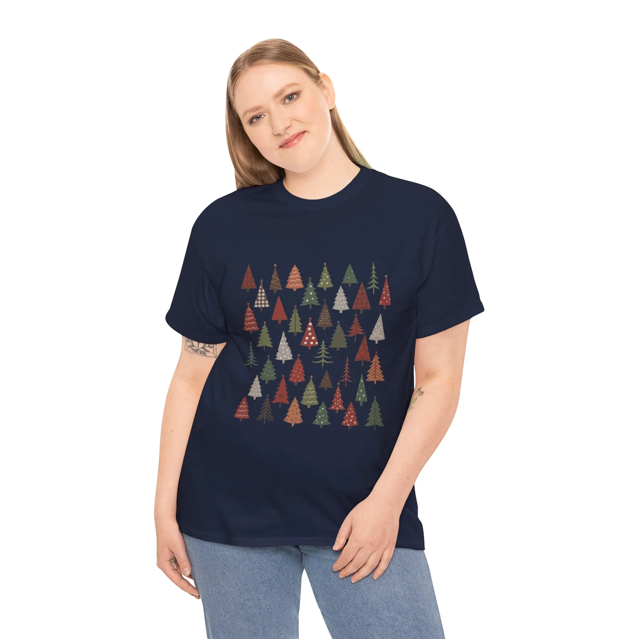 Minimal Christmas Tree T-Shirt, Boho Holiday Tee for Women - Image 15