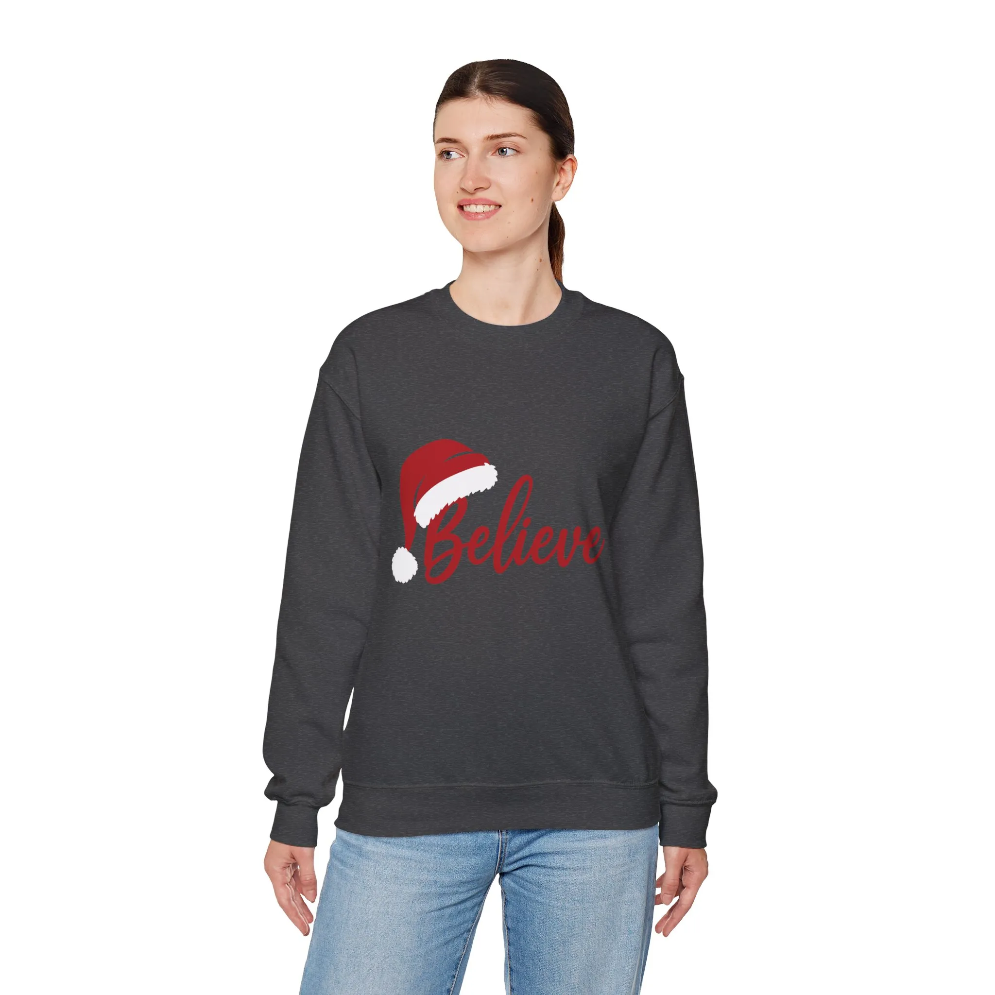 Believe Christmas Women's Sweatshirt, Minimalist Holiday Crewneck, Cozy Sweatshirt for Women - Image 9