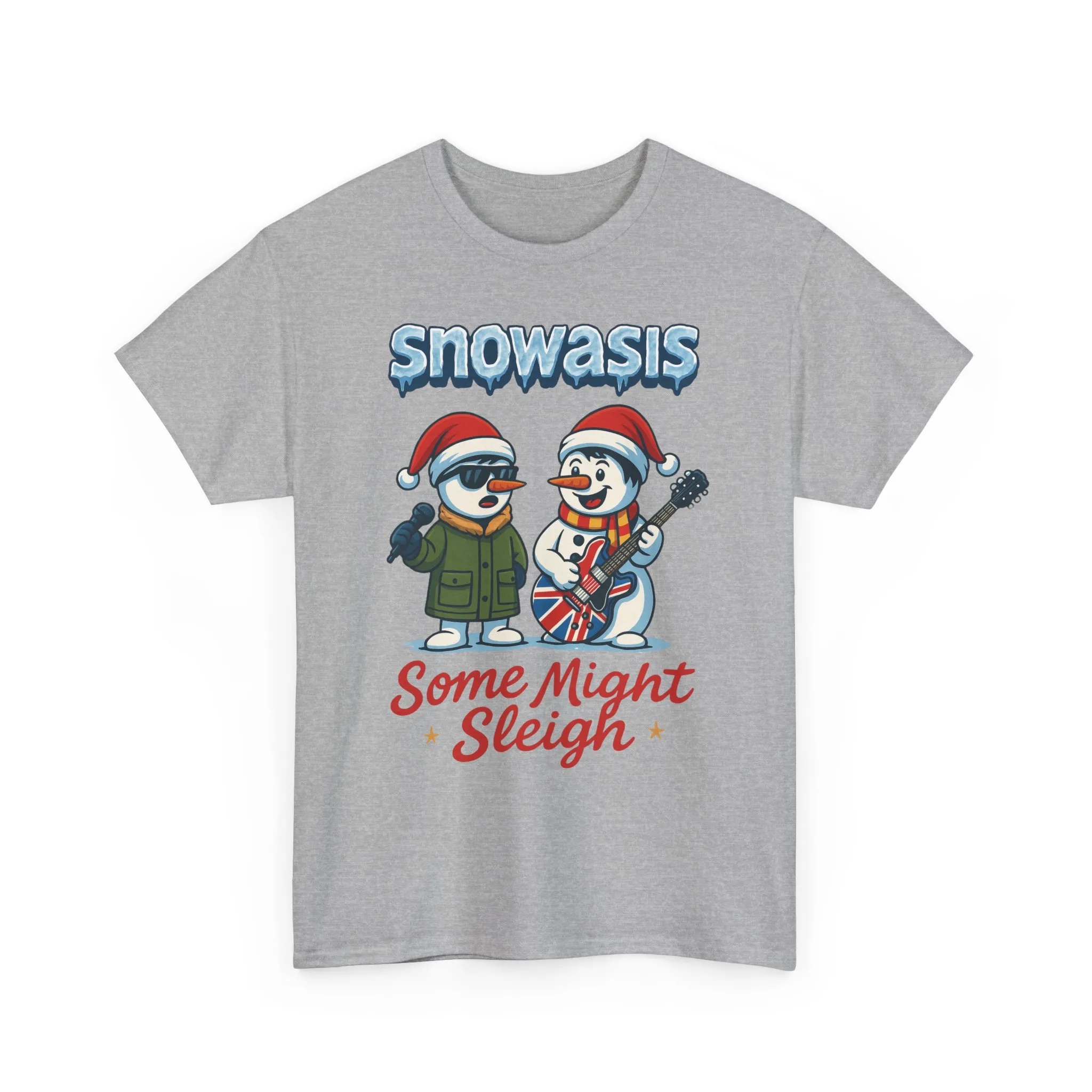 Funny Snowasis Women's Christmas T-Shirt, Retro Music Holiday Tee - Image 2