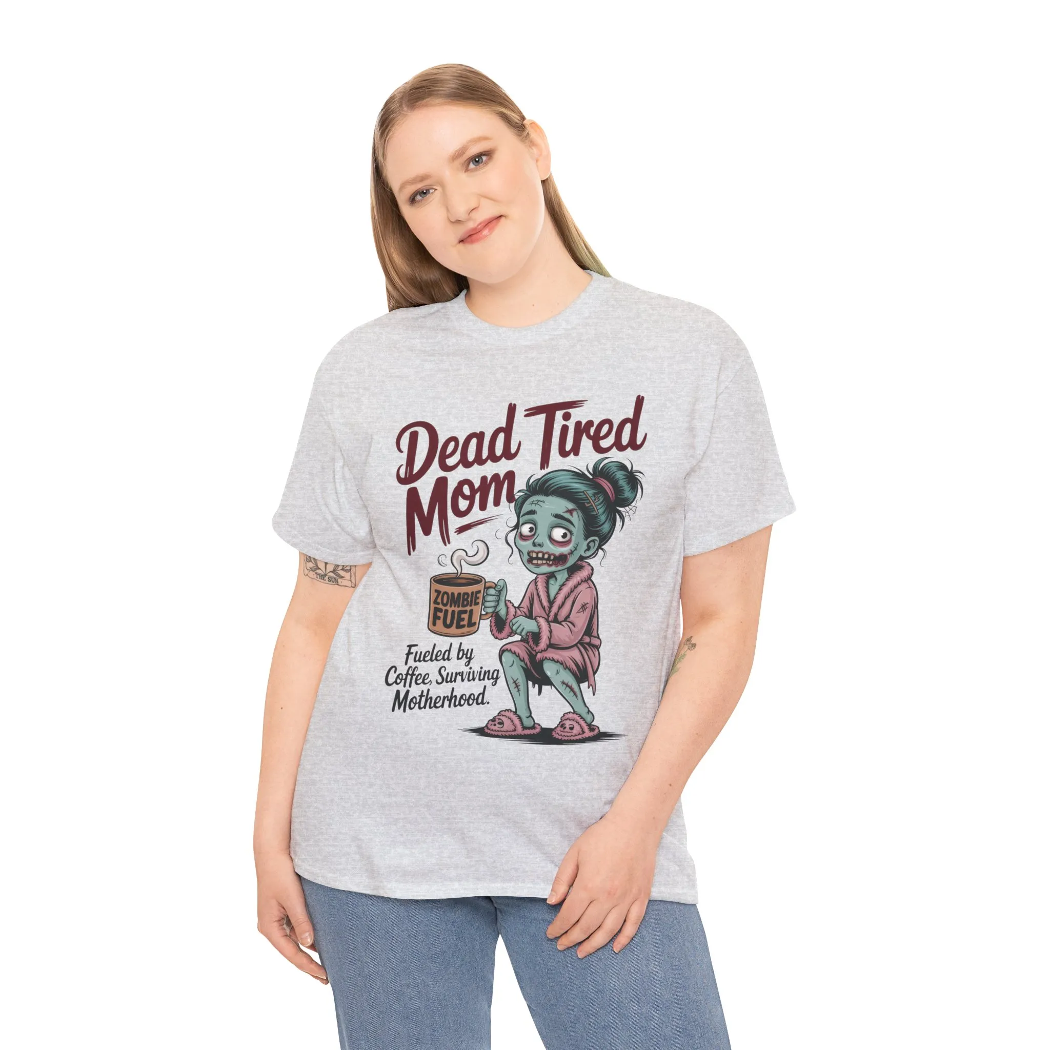 Dead Tired Mom Shirt, Funny Zombie Coffee Women's Tee, Motherhood Survival Tee, Tired Mom Gift, Zombie Mom Shirt - Image 3