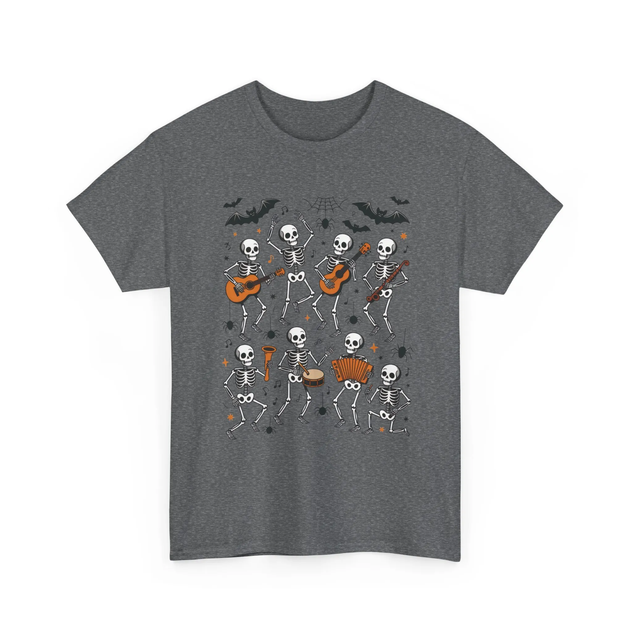 Dancing Skeleton Band Halloween T-Shirt for Women, Funny Spooky Music Tee, Cute Skeleton Party Shirt, Retro Halloween Top Gift Idea - Image 16