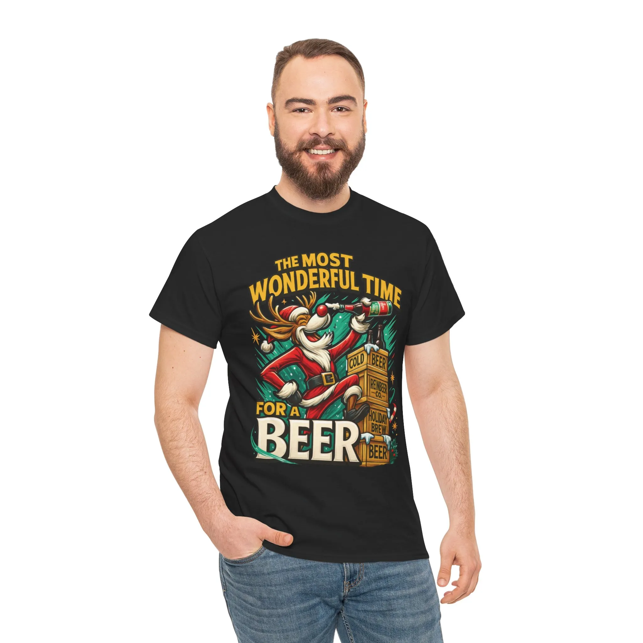 Funny Christmas Beer T-Shirt for Men, The Most Wonderful Time for a Beer - Image 5