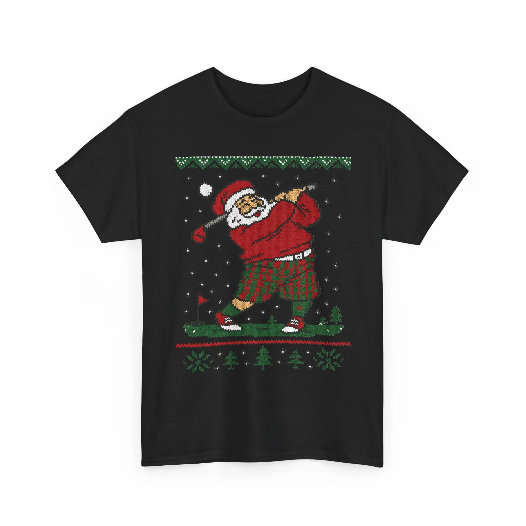 Funny Golfing Santa Christmas T-Shirt, Ugly Christmas Golf Shirt for Men, Holiday Golf Player Tee - Image 4