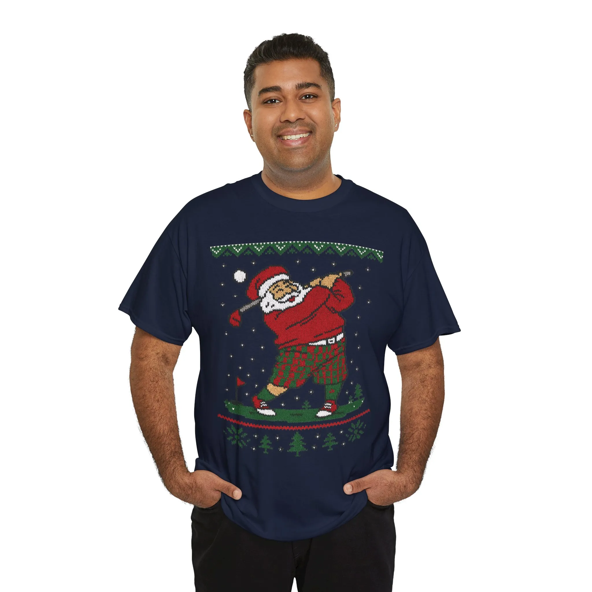 Funny Golfing Santa Christmas T-Shirt, Ugly Christmas Golf Shirt for Men, Holiday Golf Player Tee - Image 24
