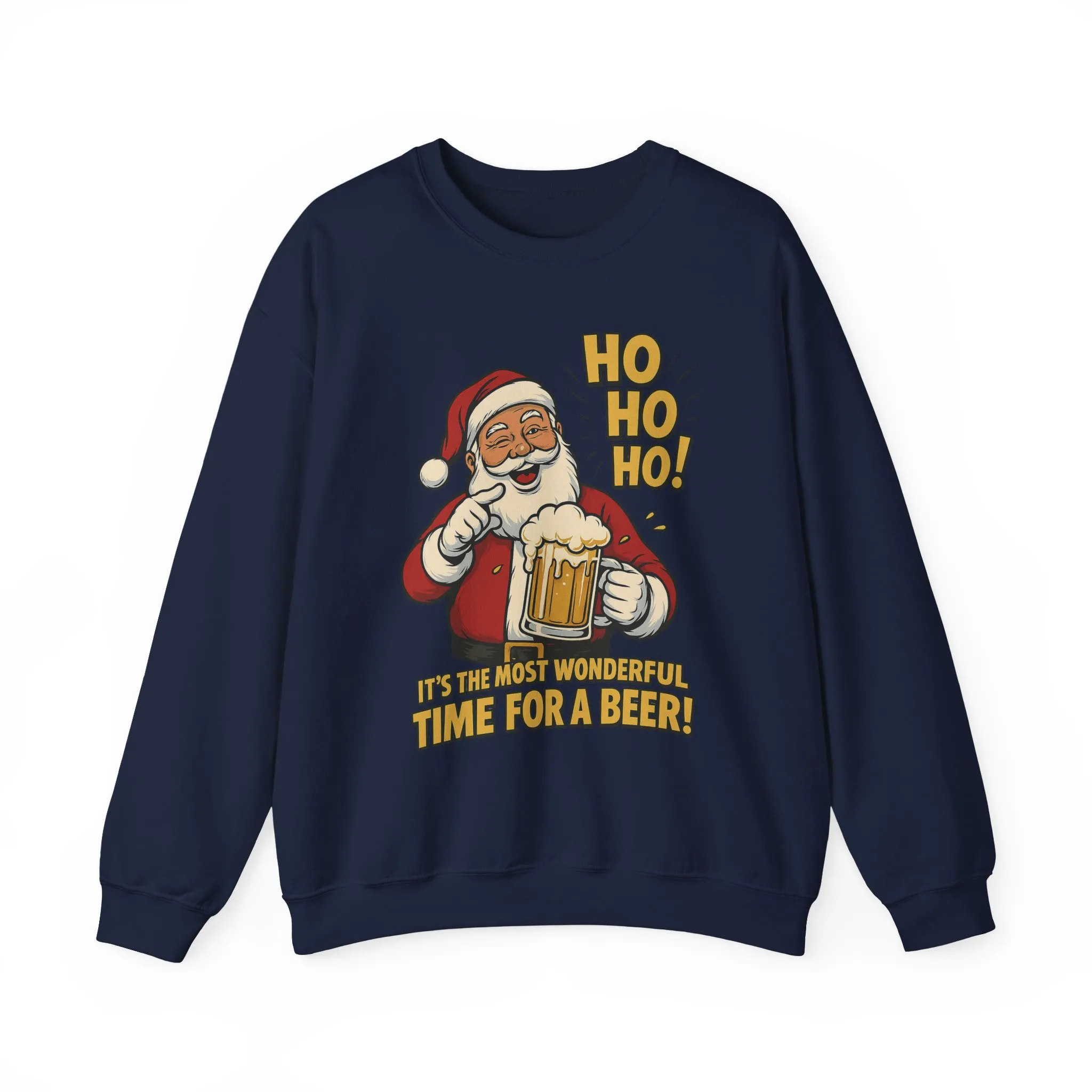 Funny Santa Beer Christmas Sweatshirt, Men's Holiday Pullover, Men's Heavy Blend™ Crewneck Sweatshirt - Image 25