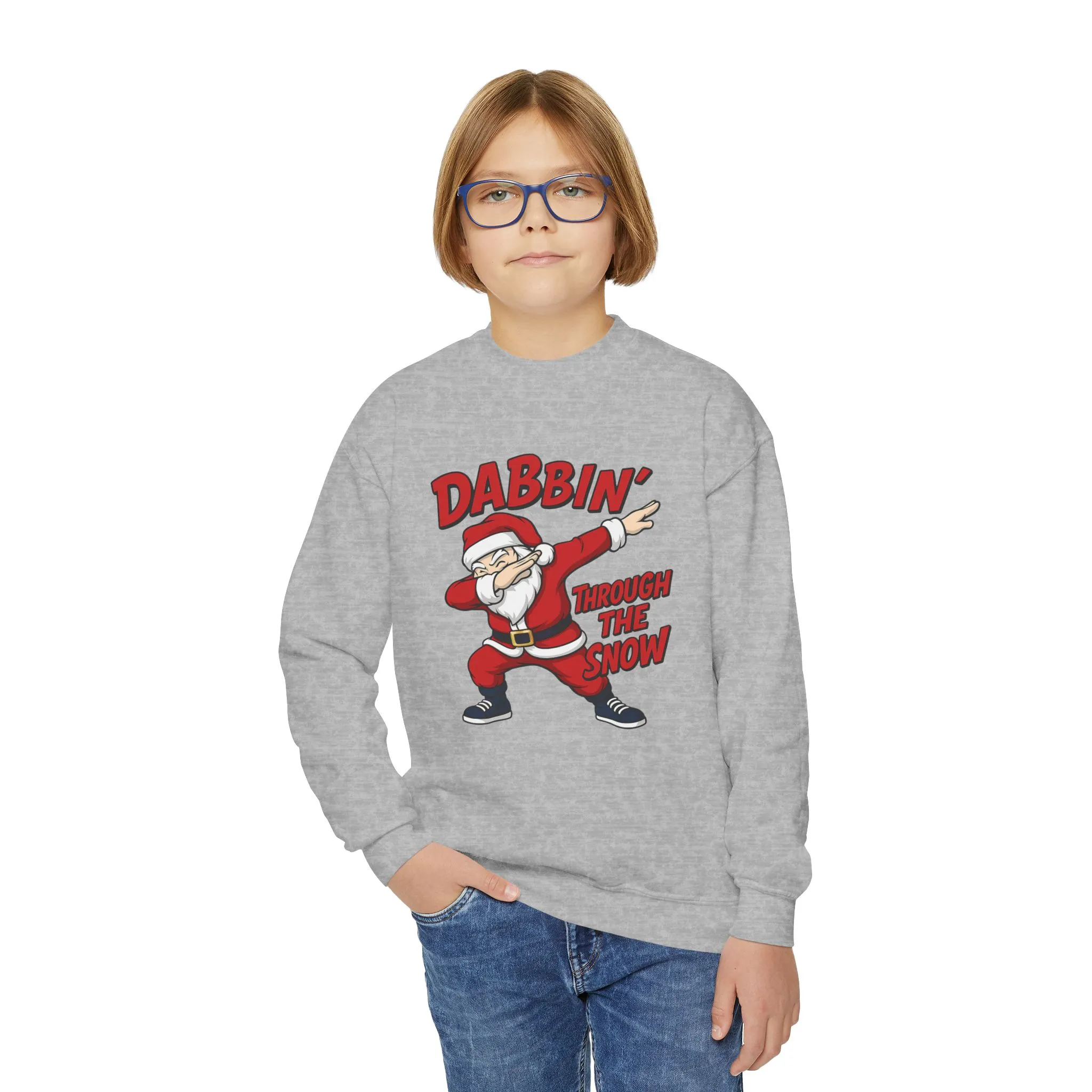 Dabbin Santa Youth Christmas Sweatshirt, Funny Holiday Jumper for Boys - Image 8