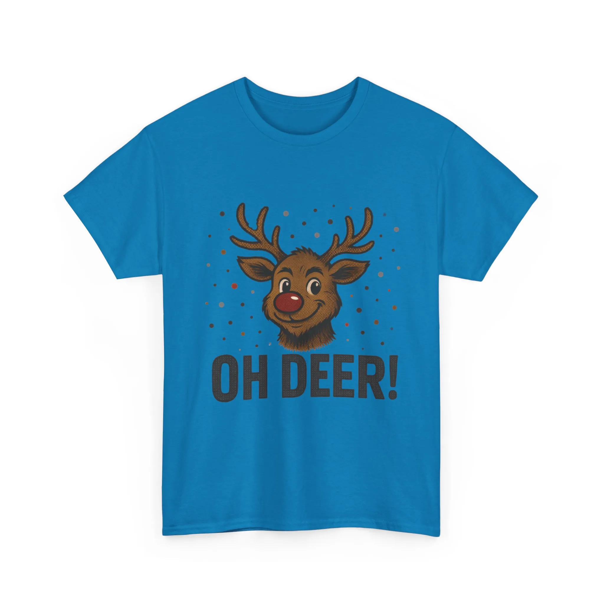 Men's Oh Deer Funny Christmas T-Shirt, Reindeer Holiday Graphic Tee - Image 16