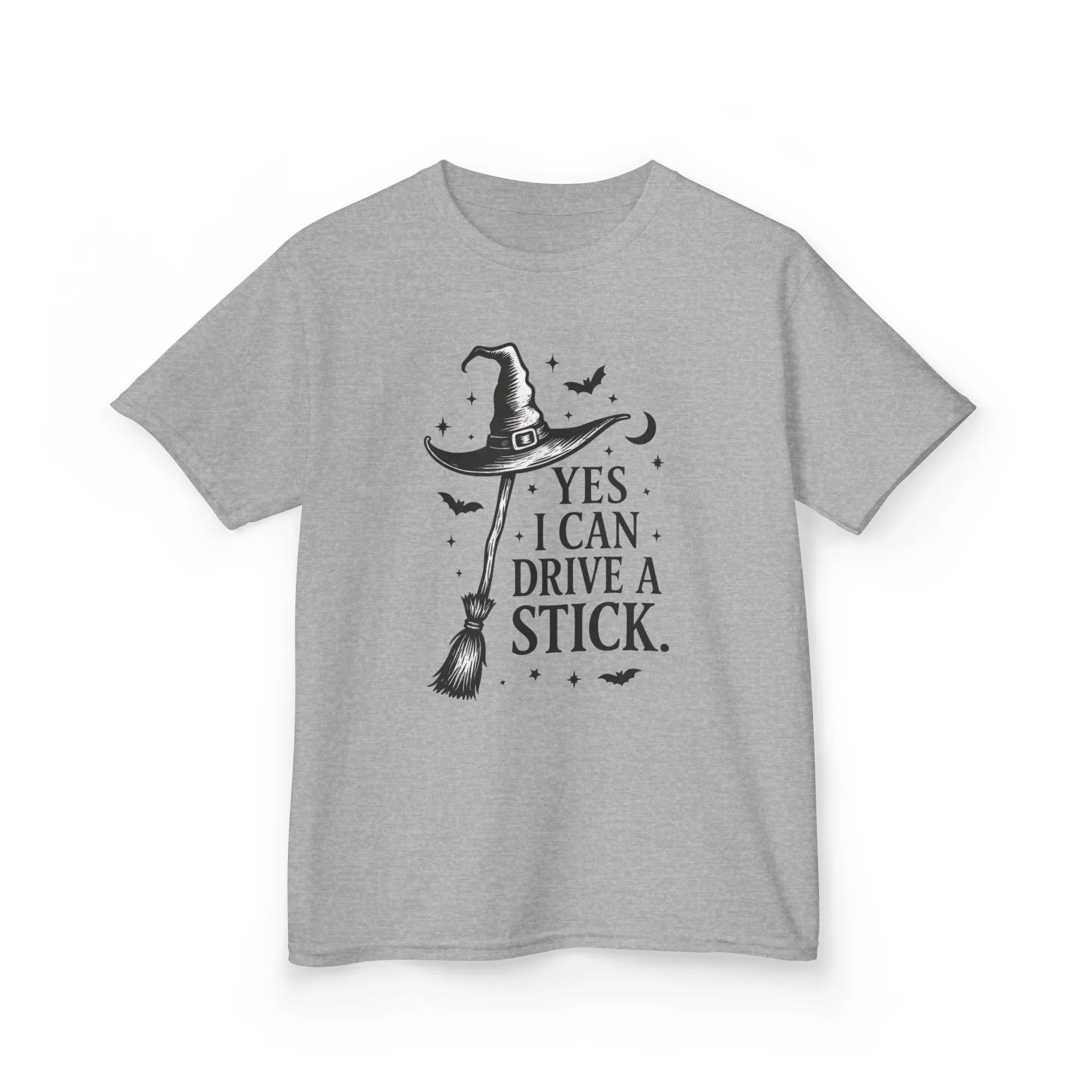 Yes I Can Drive a Stick Girls Witch T-Shirt, Cute Halloween Shirt for Kids, Girls Halloween Tee - Image 5