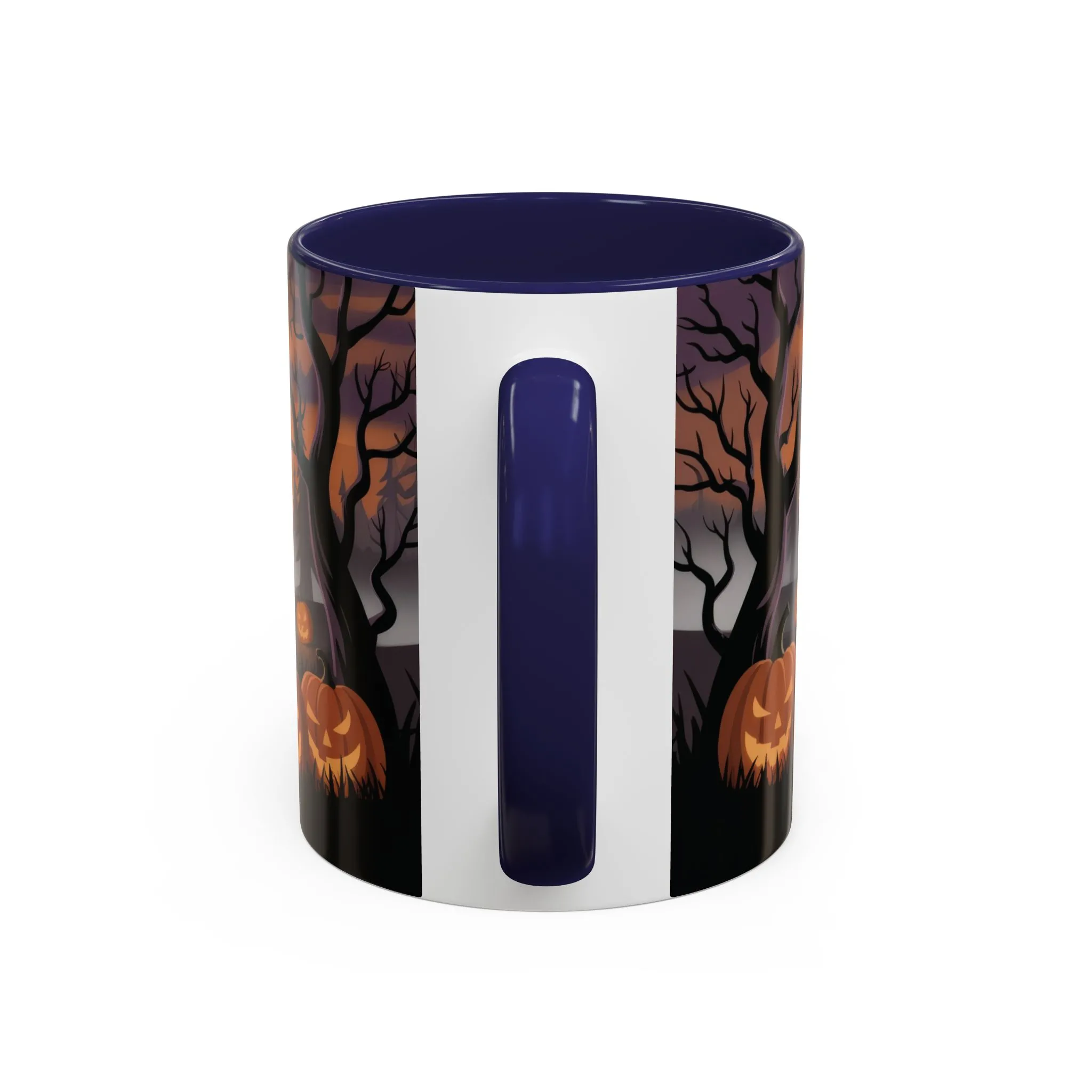 Halloween Pumpkin Forest Mug, Spooky Sunset Landscape Coffee Cup, Gothic Fall Gift for Her - Him, Accent Coffee Mug (11, 15oz) - Image 9