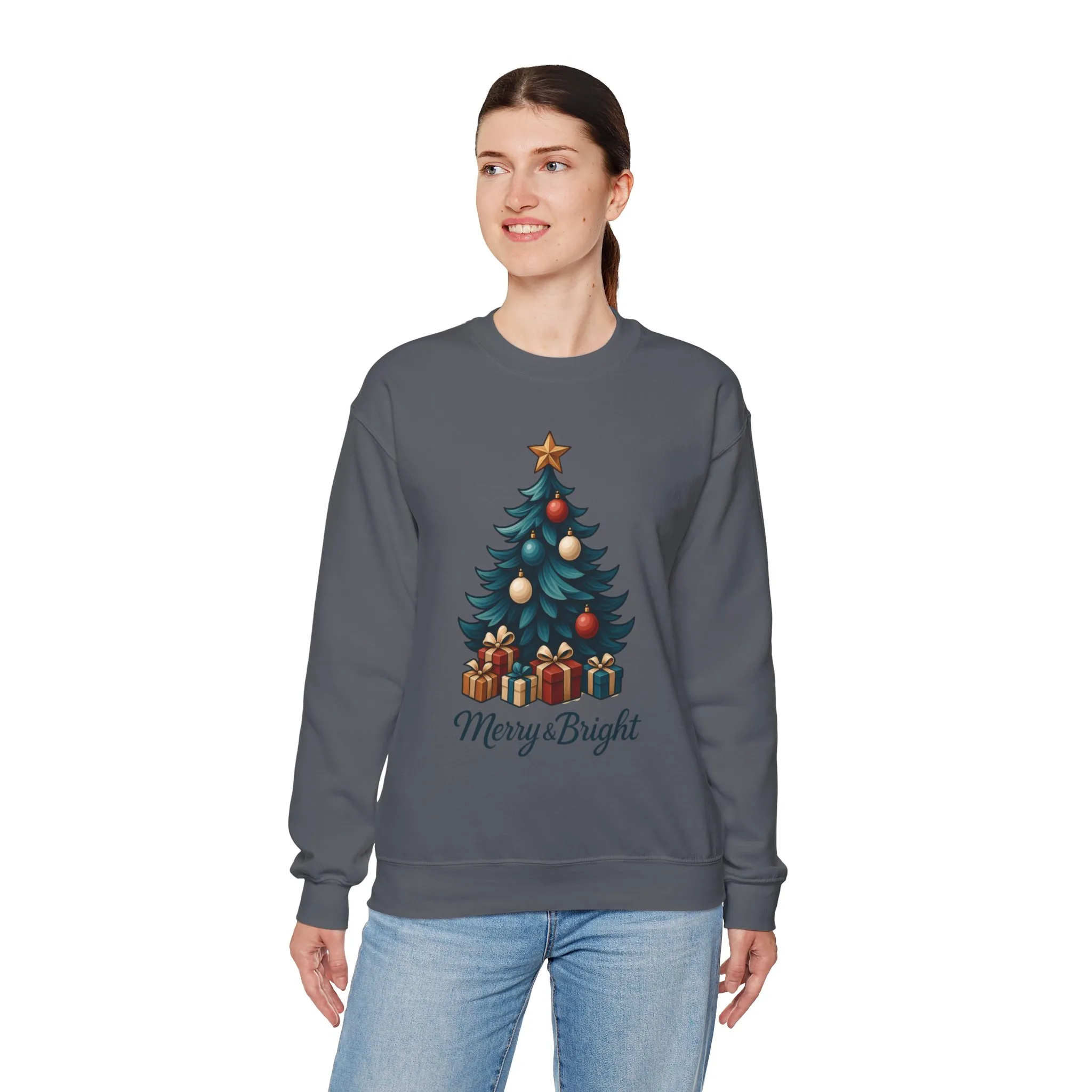 Merry & Bright Christmas Sweatshirt, Cozy Holiday Pullover - Image 20