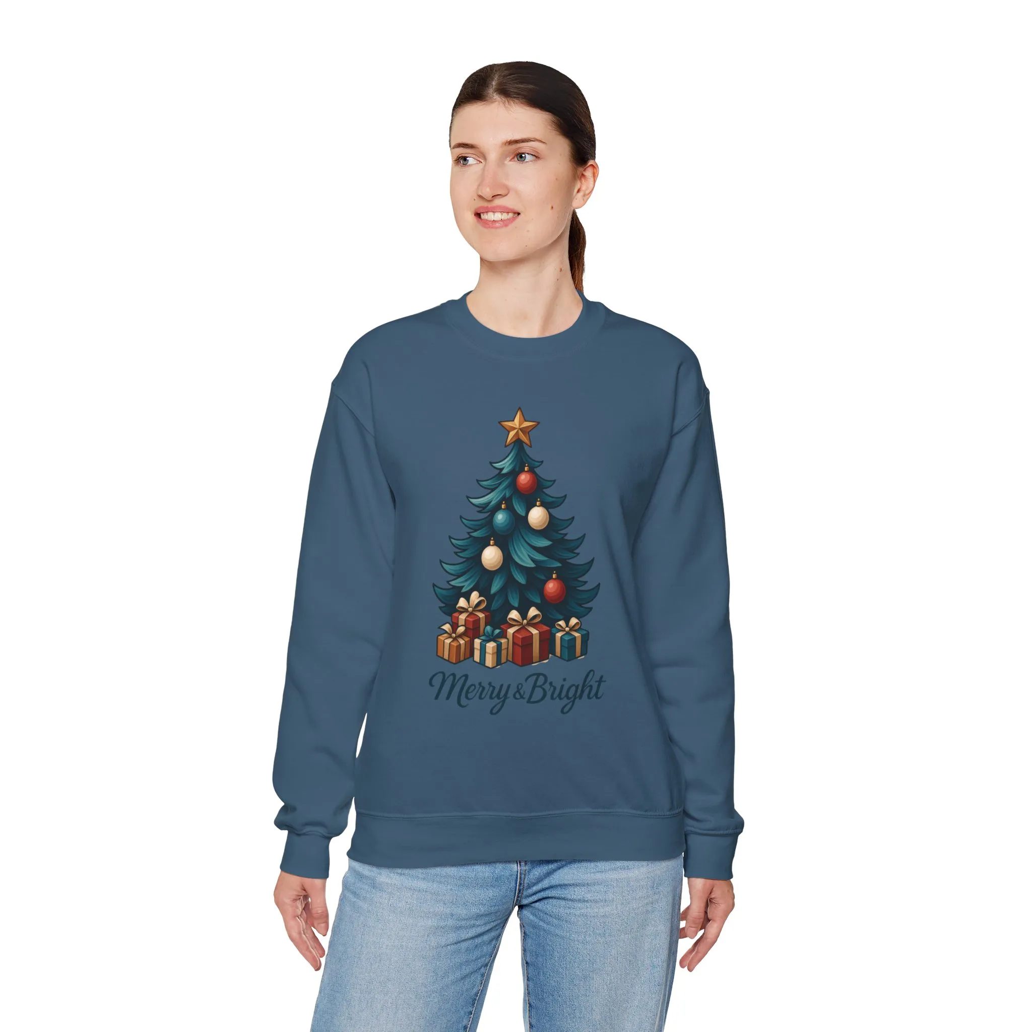 Merry & Bright Christmas Sweatshirt, Cozy Holiday Pullover - Image 17