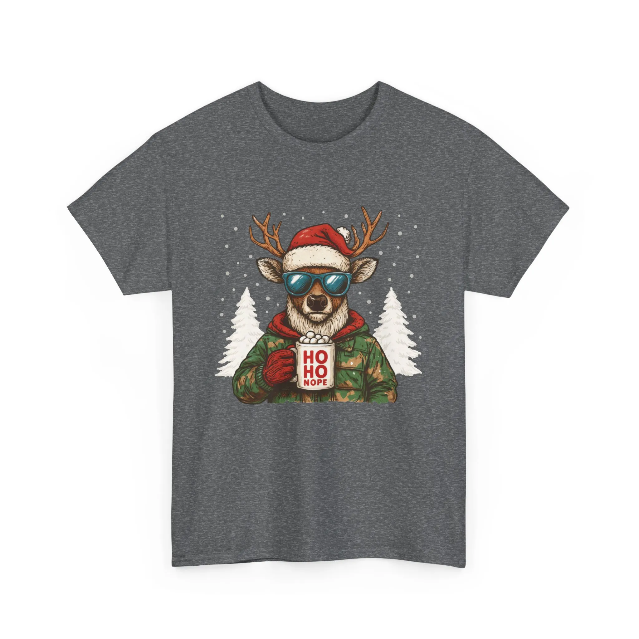 Men's HO HO NOPE Funny Christmas Sweatshirt, Cool Reindeer Pullover - Image 13