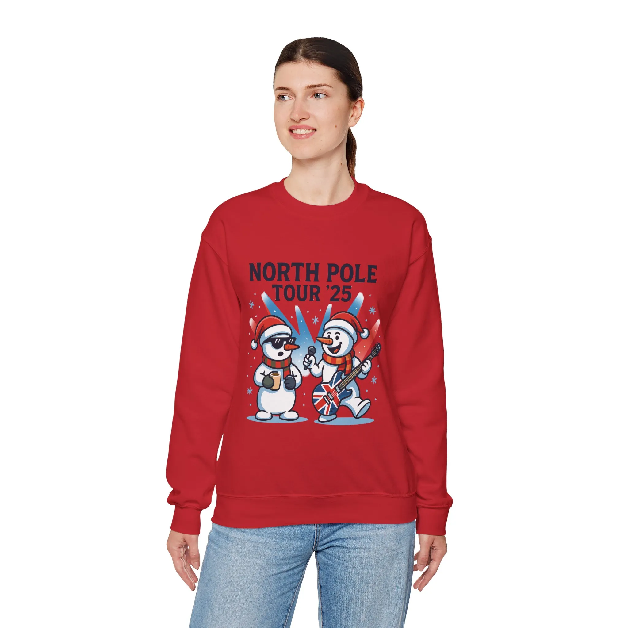 North Pole Tour 25 Women's Christmas Sweatshirt, Funny Rock Holiday Jumper - Image 27