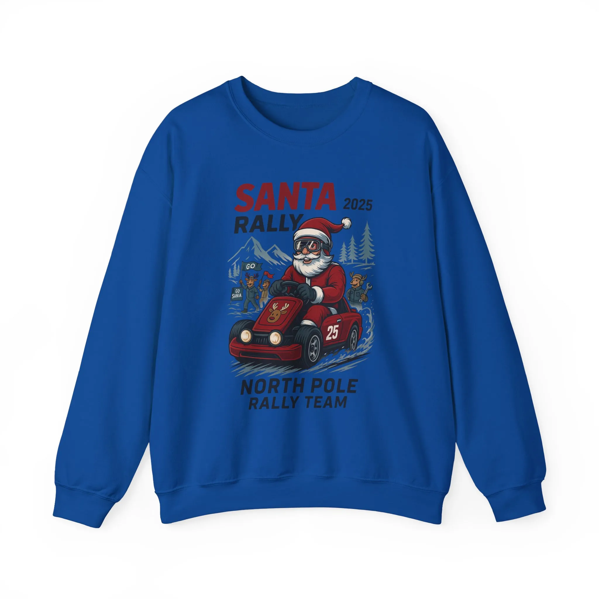 Santa Rally 2025 Christmas Men's Sweatshirt, Funny Santa Racing Sweatshirt for Men, North Pole Rally Team Holiday Jumper - Image 13