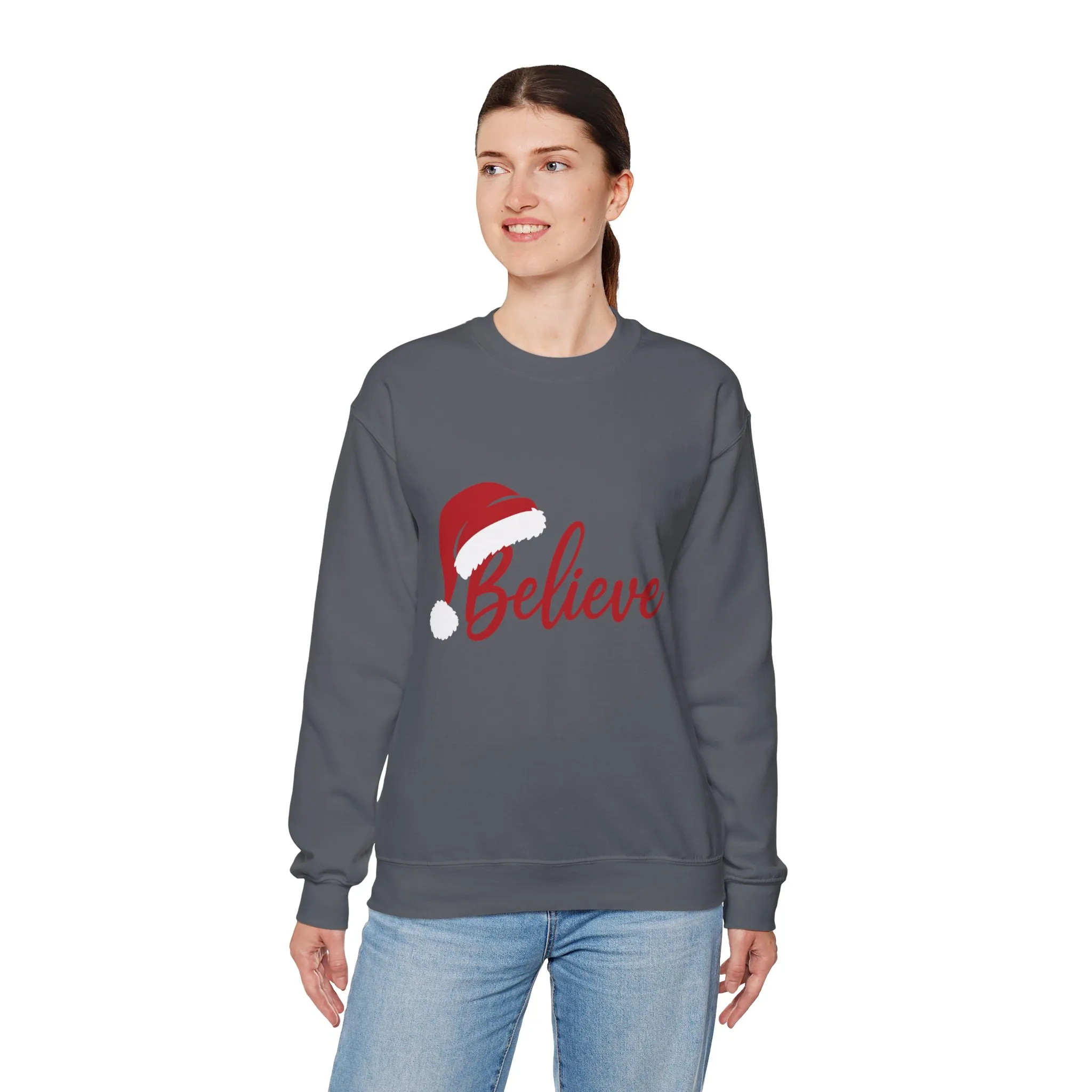 Believe Christmas Women's Sweatshirt, Minimalist Holiday Crewneck, Cozy Sweatshirt for Women - Image 12