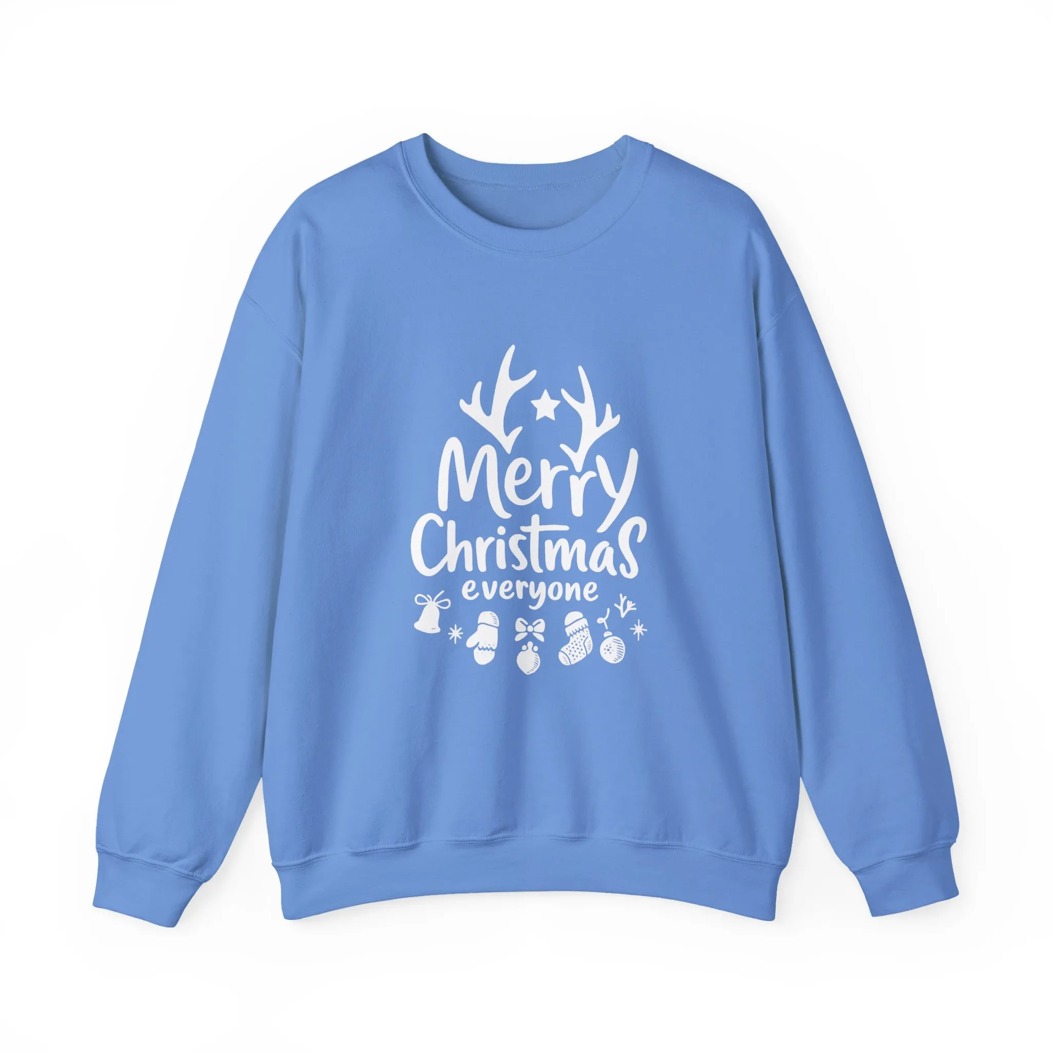 Merry Christmas Everyone Women's Sweatshirt, Cozy Holiday Pullover, Festive Minimal Design Heavy Blend™ Crewneck Sweatshirt - Image 10