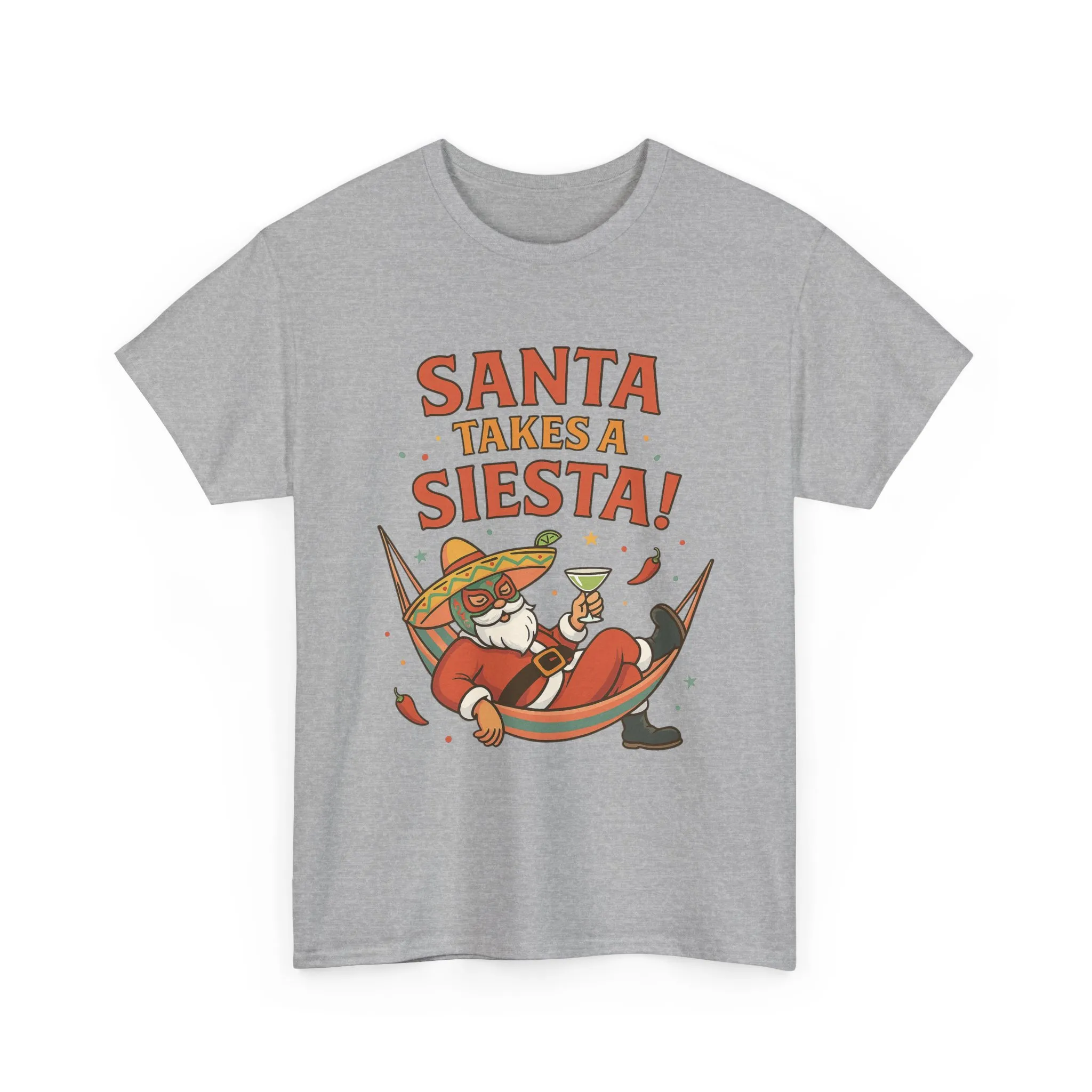 Santa Takes a Siesta Funny Christmas T-Shirt for Men, Mexican Santa Holiday Tee - Image 10