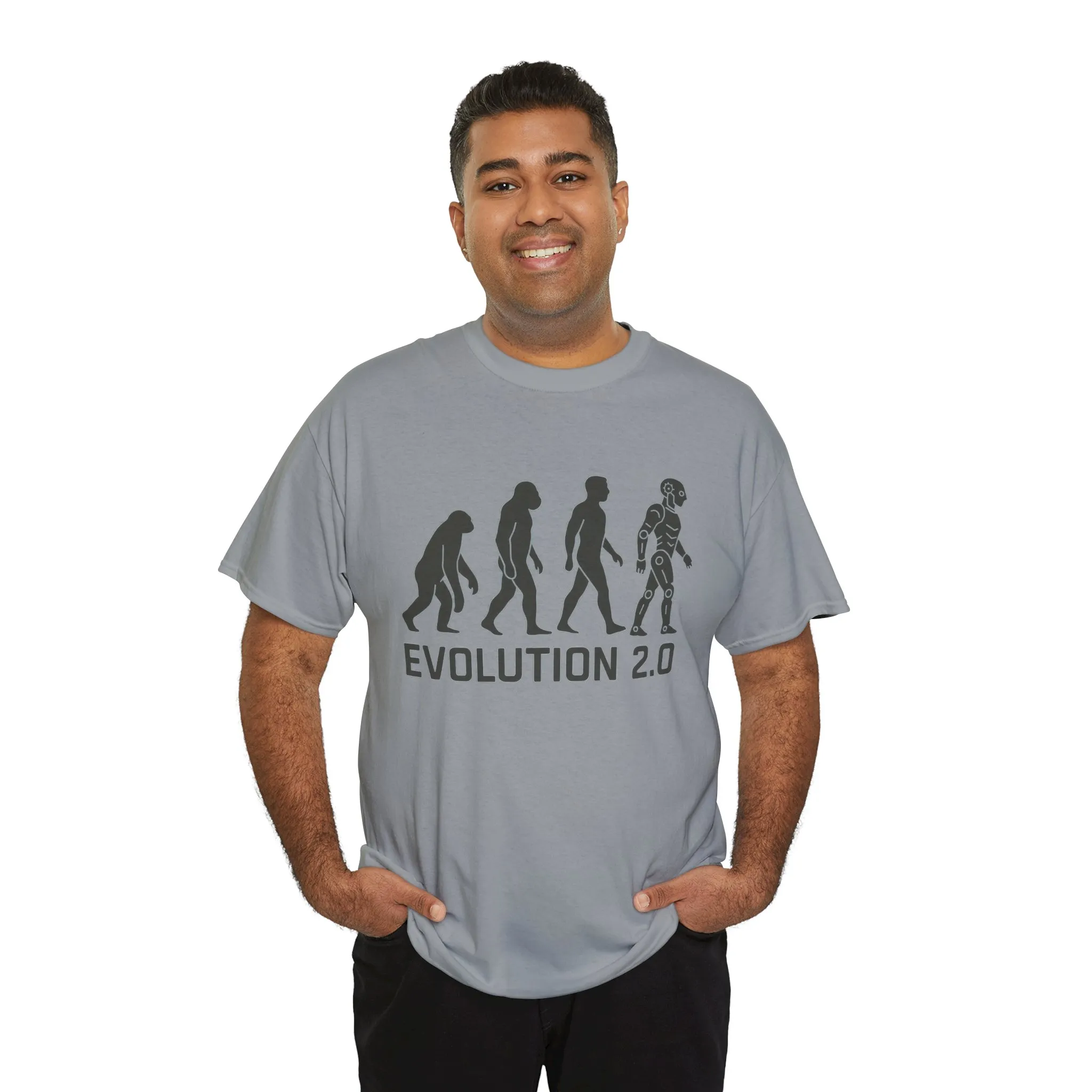Evolution 2.0 Futuristic Robot Human Evolution T-Shirt, Cyberpunk Tech Graphic Tee for Men, Modern AI Inspired Sci-Fi Shirt - Image 20