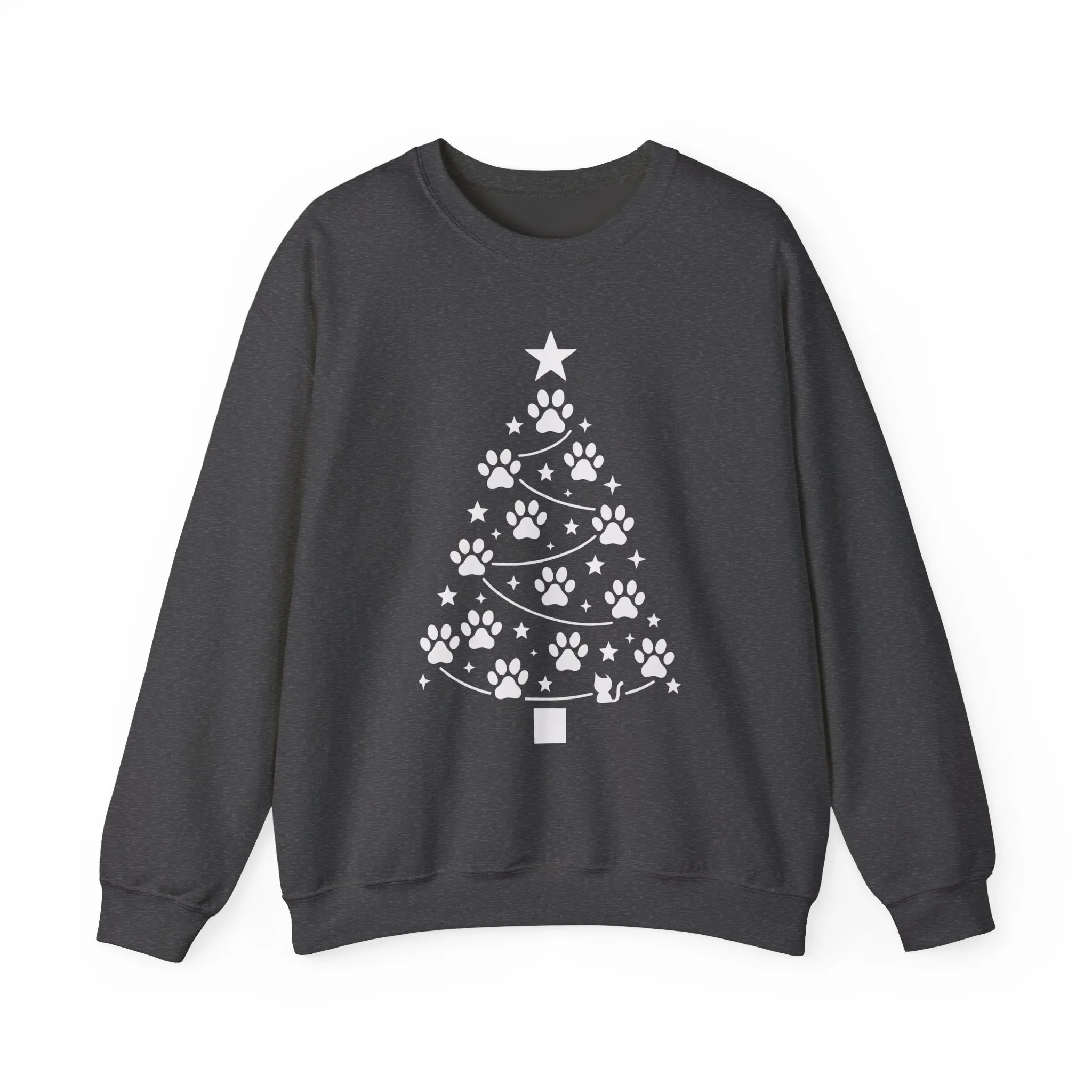 Paw Christmas Tree Women's Sweatshirt, Pet Lover Holiday Sweater - Image 4