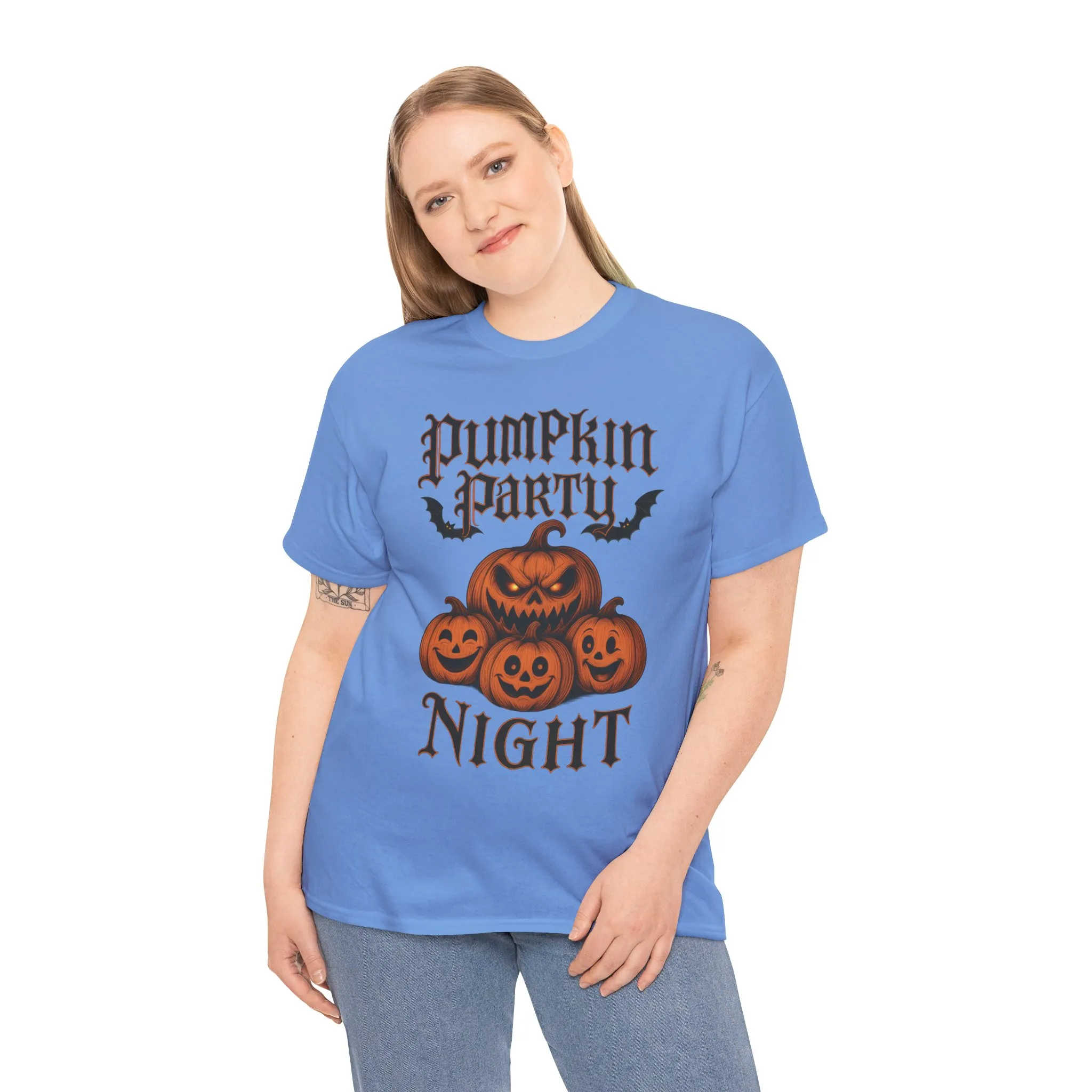 Pumpkin Party Night Shirt, Women's Halloween Gothic Pumpkin T-Shirt, Spooky Jack O Lantern Party Tee, Cute Scary Fall Shirt - Image 12