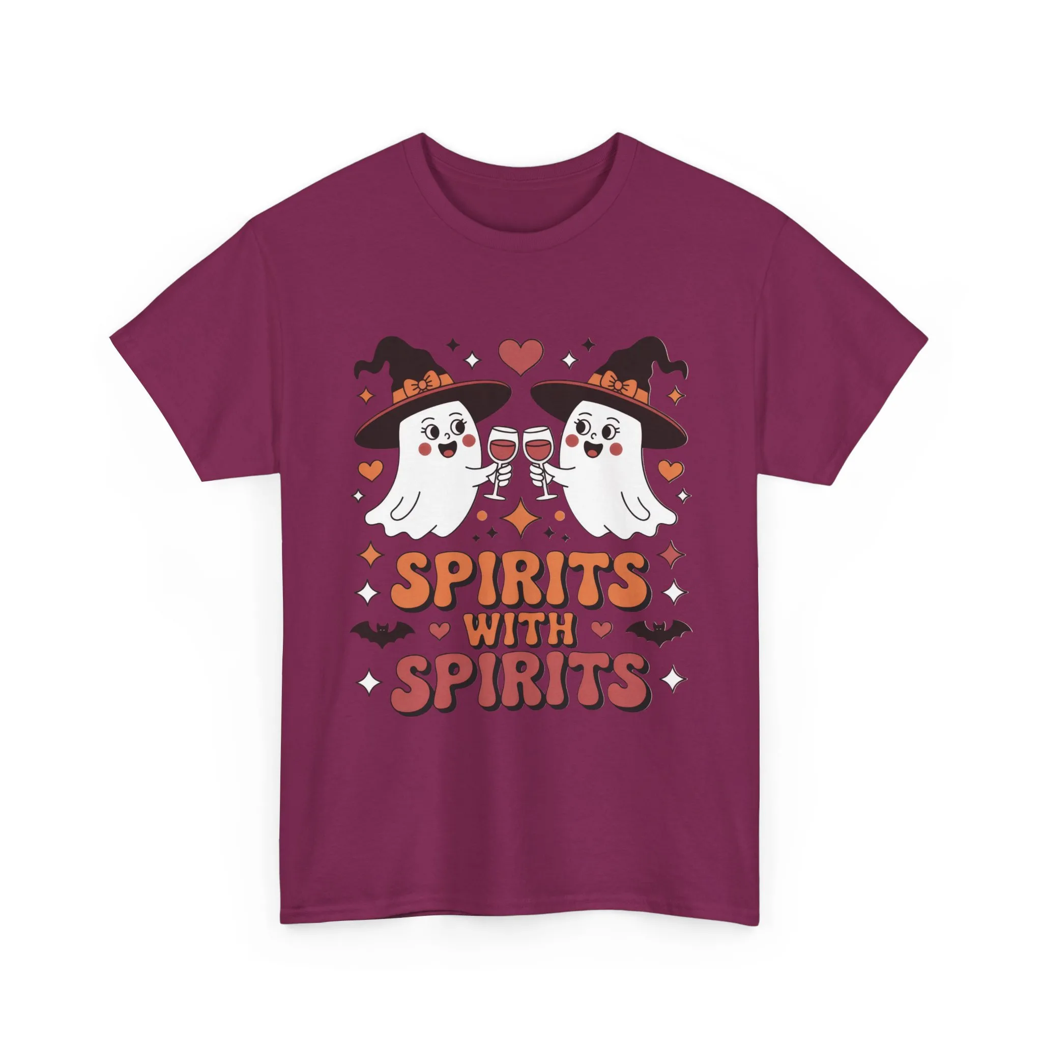 Spirits With Spirits Women's Halloween T-Shirt, Funny Ghost Drinking Wine Tee, Witches Party Shirt, Spooky Season Gift for Her - Image 25