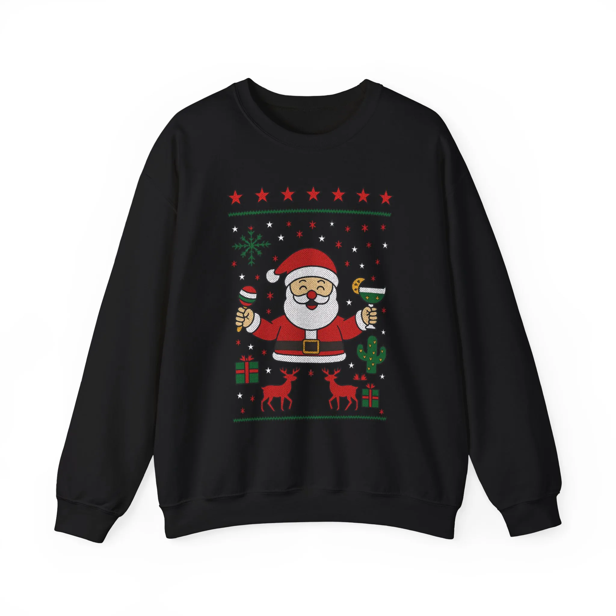 Funny Santa Women's Christmas Sweatshirt, Holiday Party Pullover - Image 4