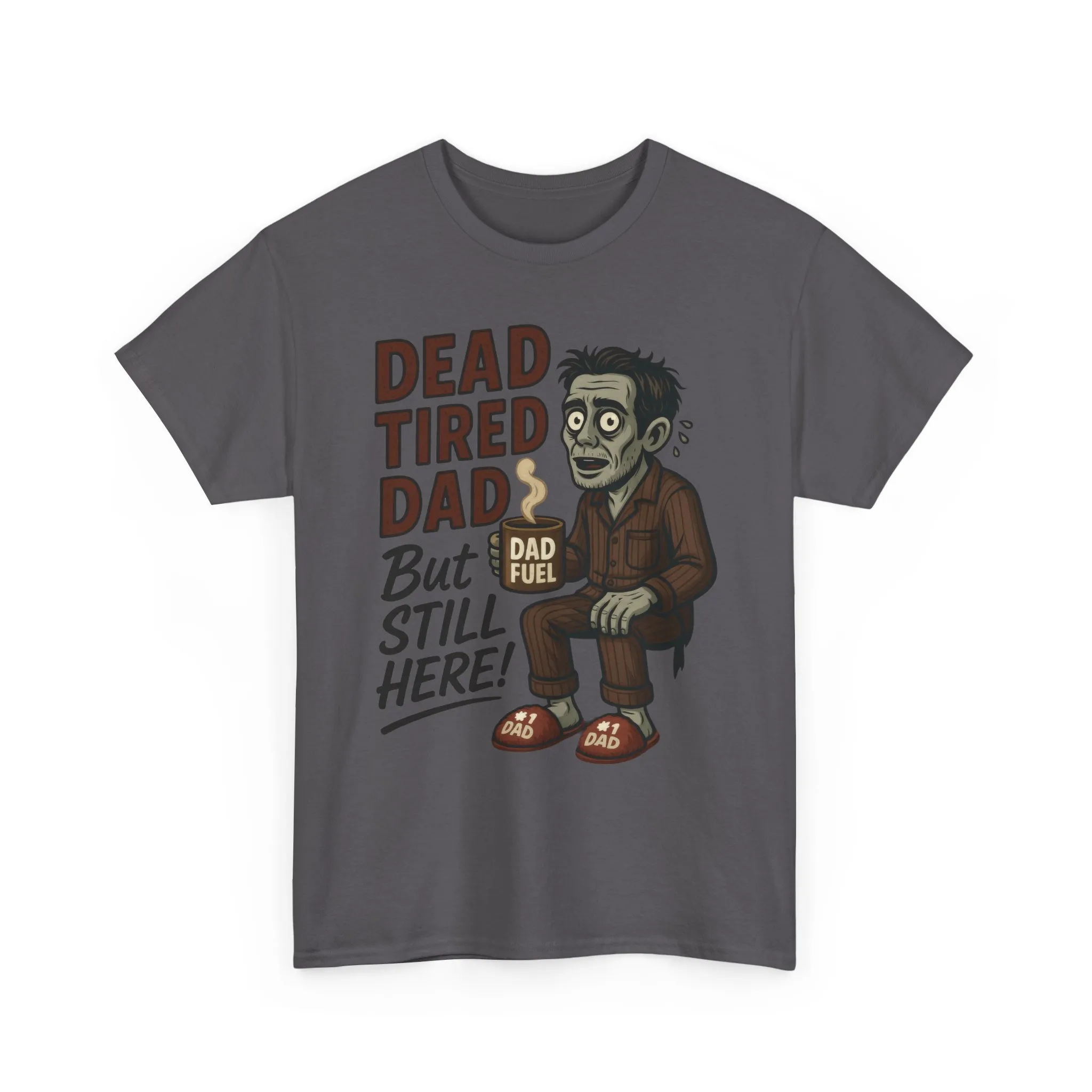 Dead Tired Dad Funny Zombie Coffee Men's T-Shirt, Father's Day Gift for Men, Dad Fuel Graphic Tee, Halloween Dad Tee - Image 22