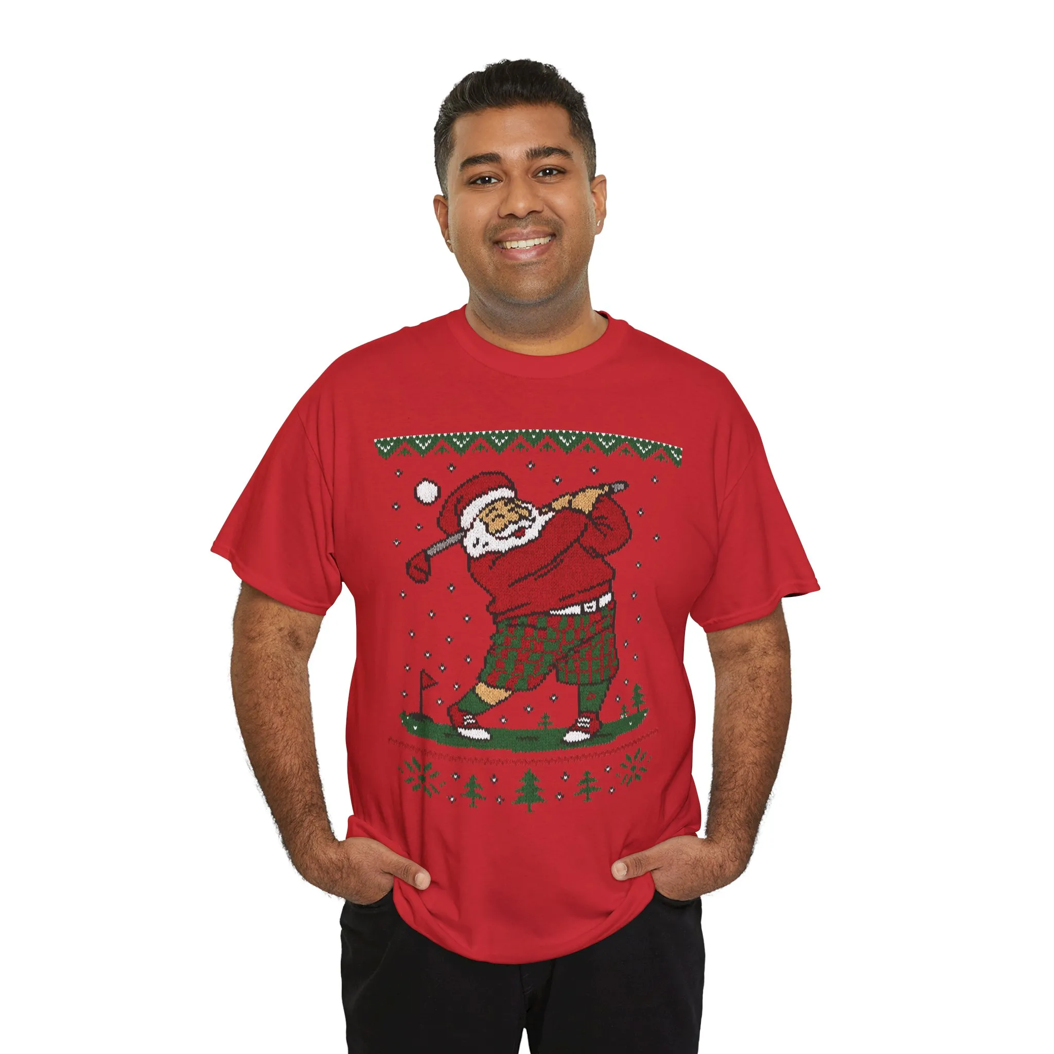 Funny Golfing Santa Christmas T-Shirt, Ugly Christmas Golf Shirt for Men, Holiday Golf Player Tee - Image 27
