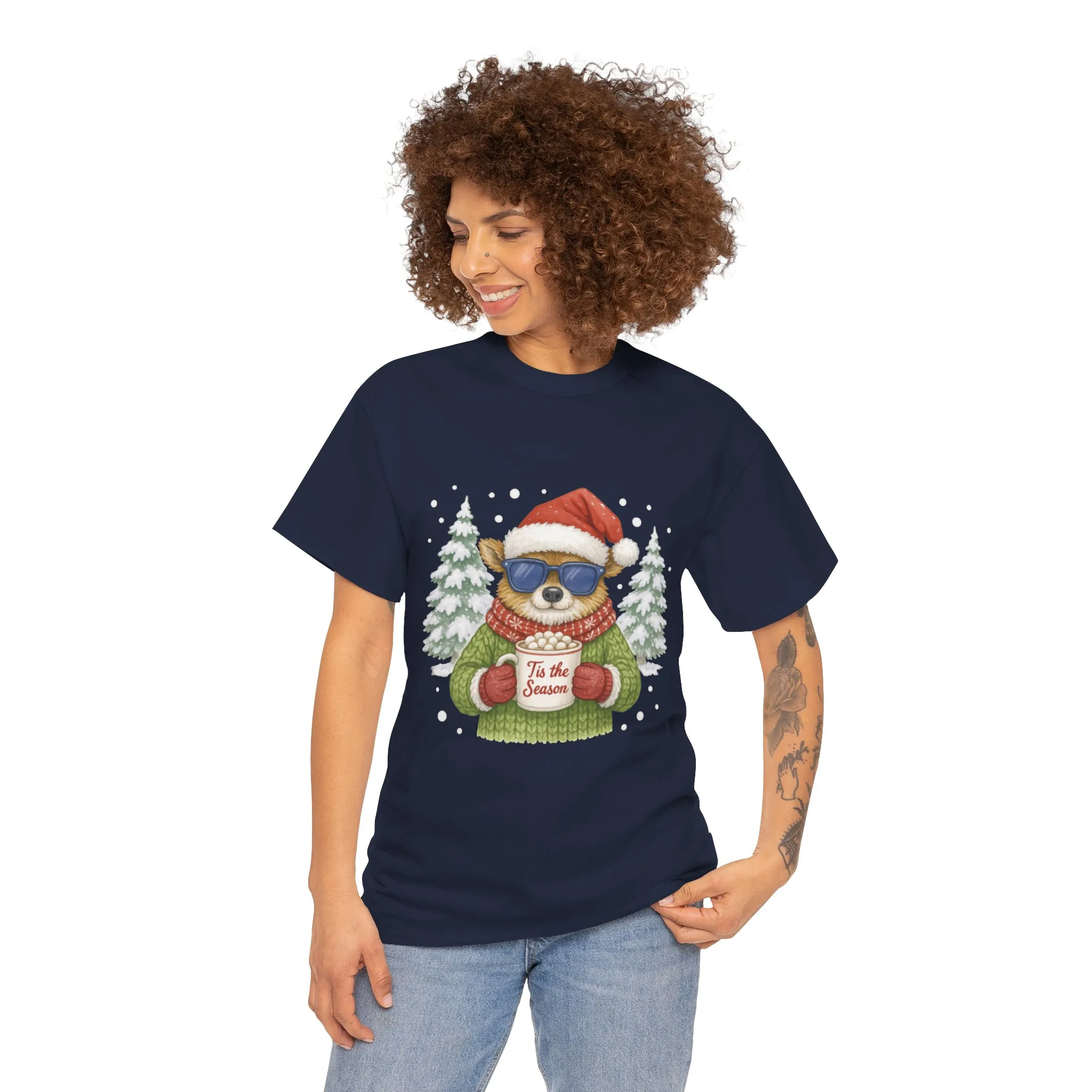 Women's Tis the Season Christmas T-Shirt, Cool Reindeer Holiday Tee - Image 14