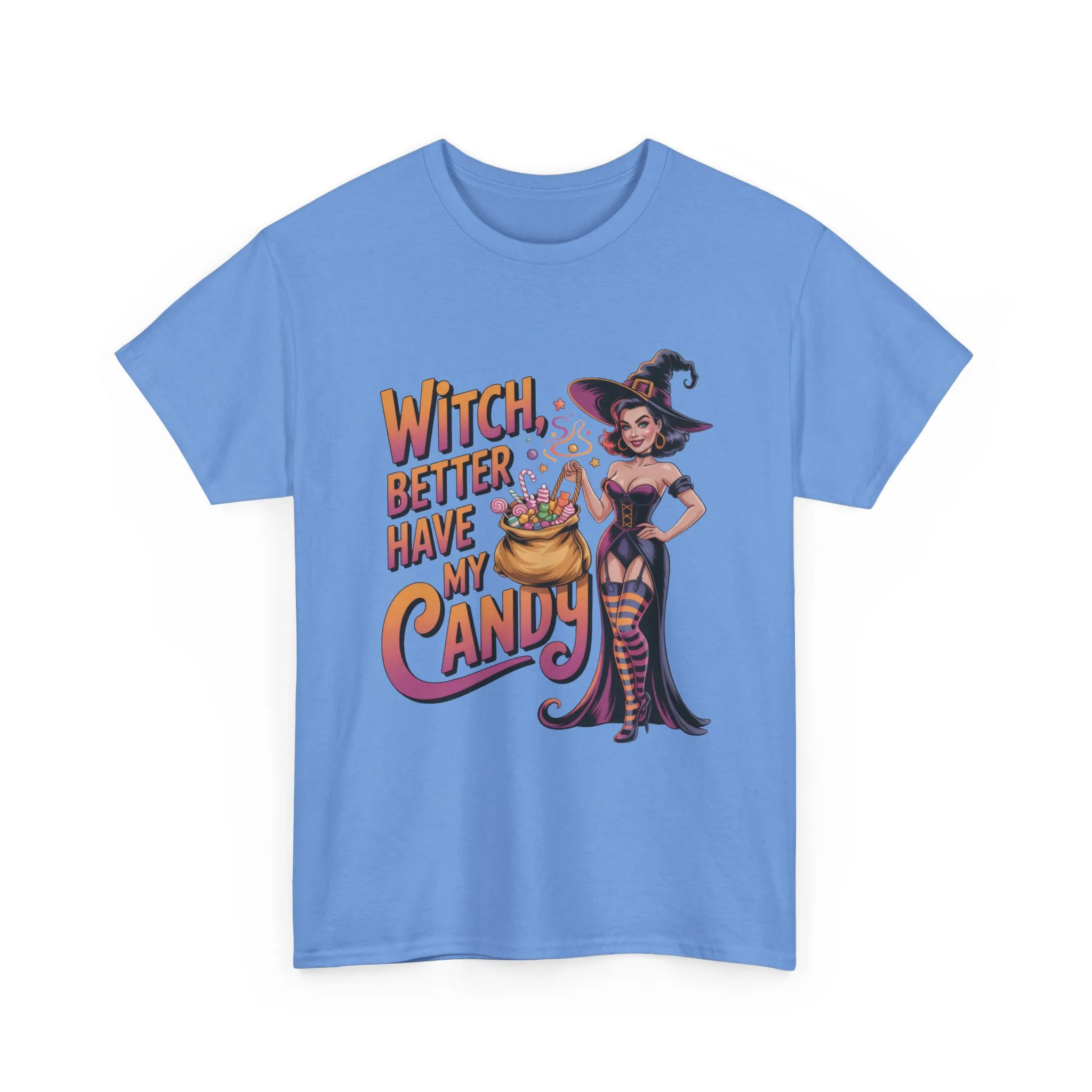 Witch Better Have My Candy Halloween T-Shirt for Women, Funny Spooky Witch Tee, Retro Pin-Up Halloween Shirt, Sassy Fall Party Top - Image 16