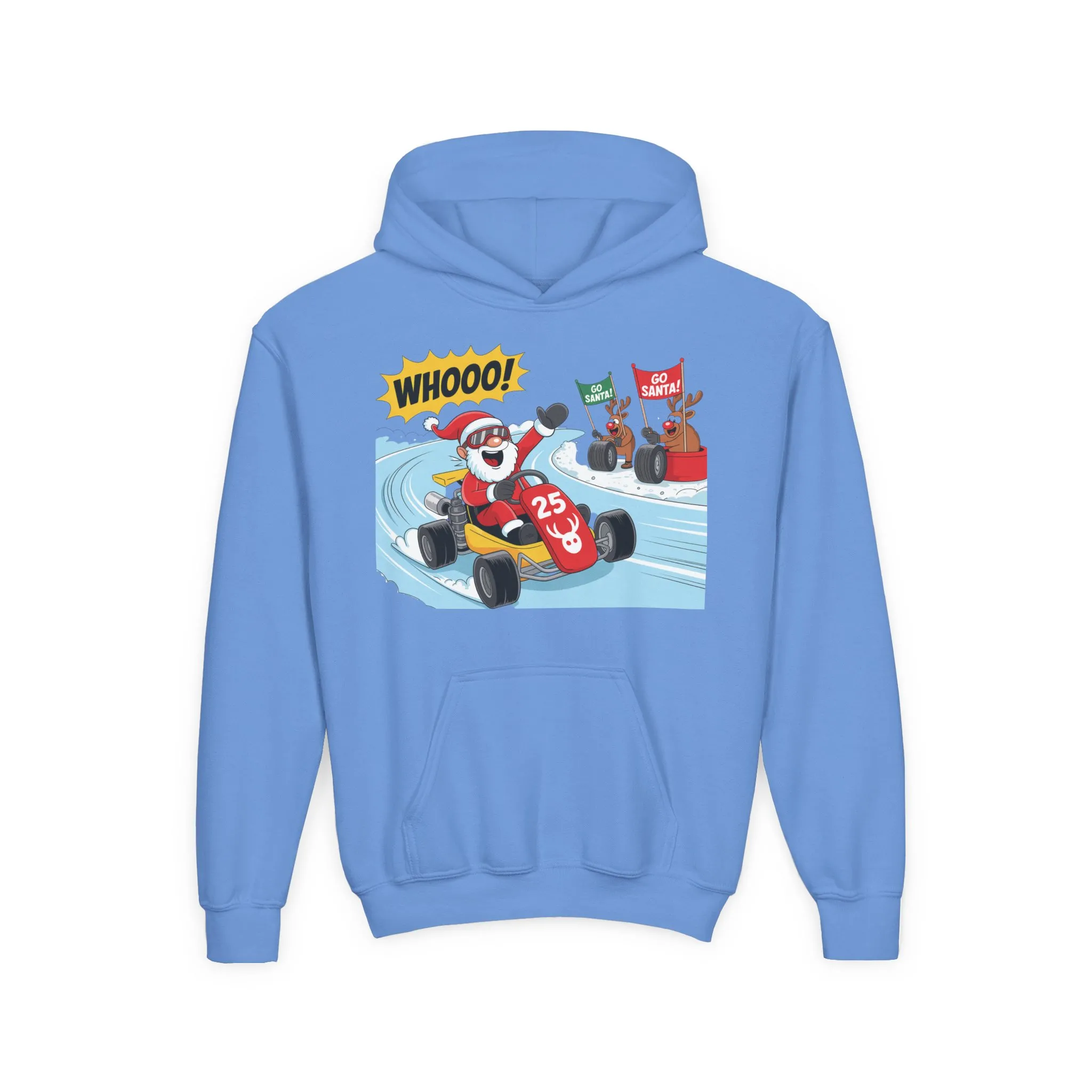 Go Santa Kart Racing Christmas Hoodie, Funny Santa - Reindeer Holiday Sweatshirt for Kids, Cute Christmas Jumper Youth Gift - Image 21