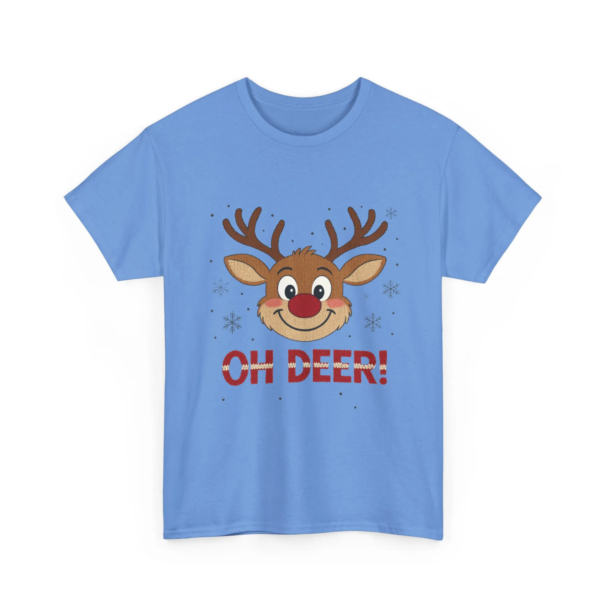 Women's Oh Deer Christmas T-Shirt, Cute Reindeer Holiday Graphic Tee, Women's Heavy Cotton Tee - Image 10