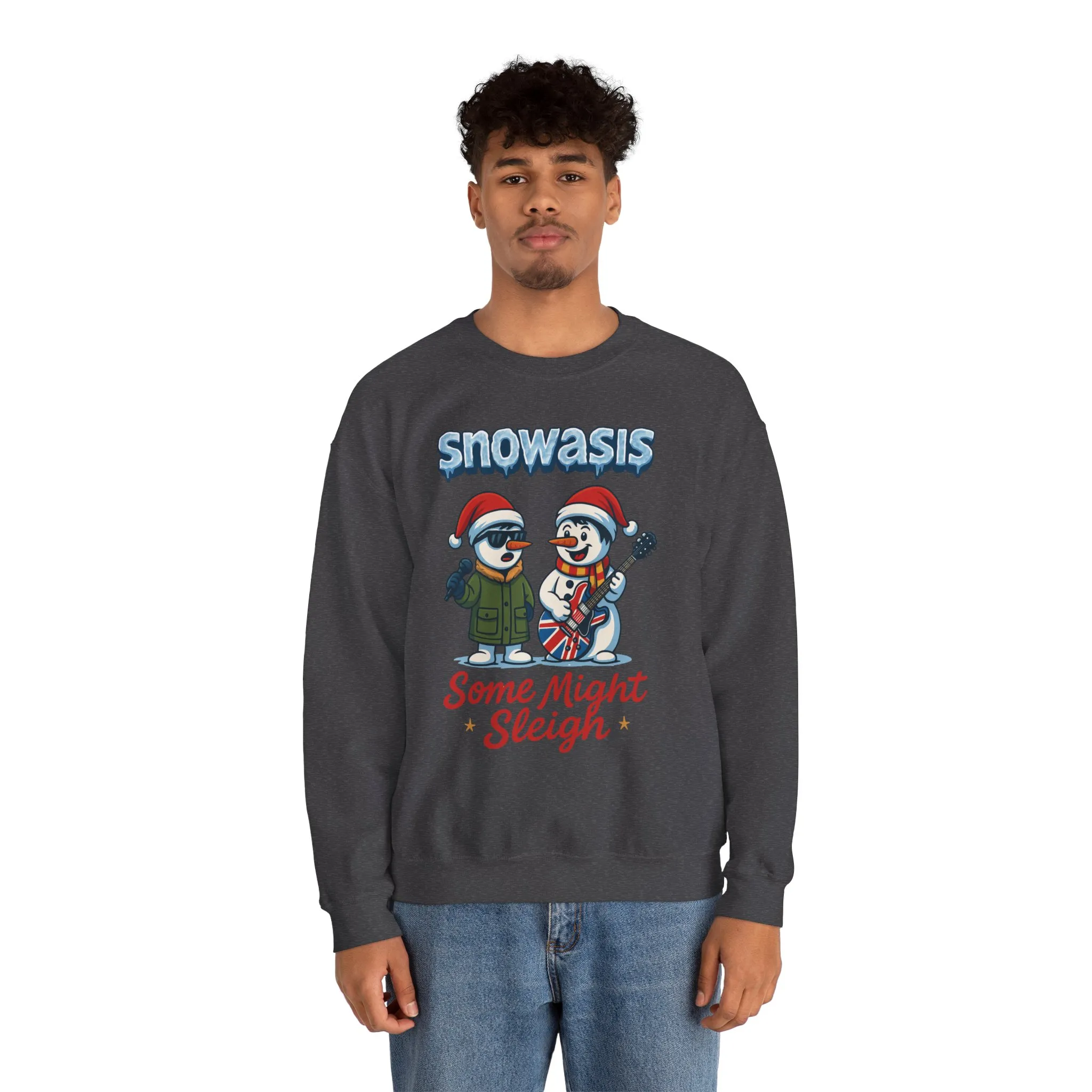 Snowasis Some Might Sleigh Men's Christmas Sweatshirt, Funny Rock Holiday Sweater - Image 17