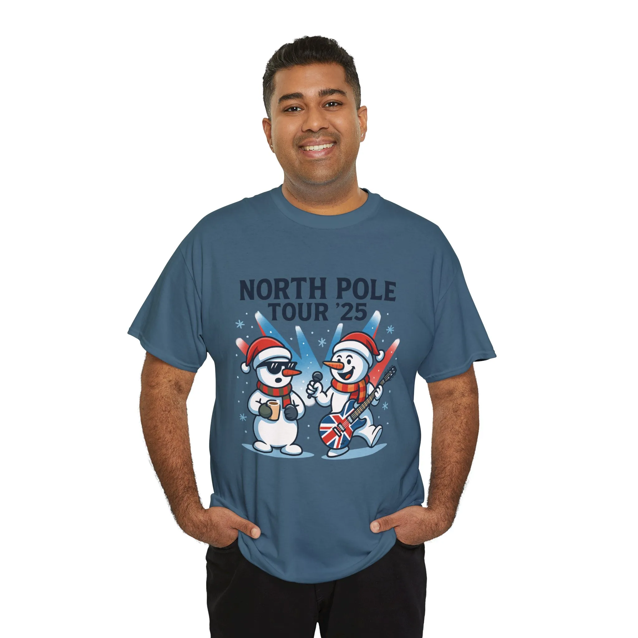 North Pole Tour 25 Men's Christmas T-Shirt, Funny Rock Music Holiday Tee - Image 18