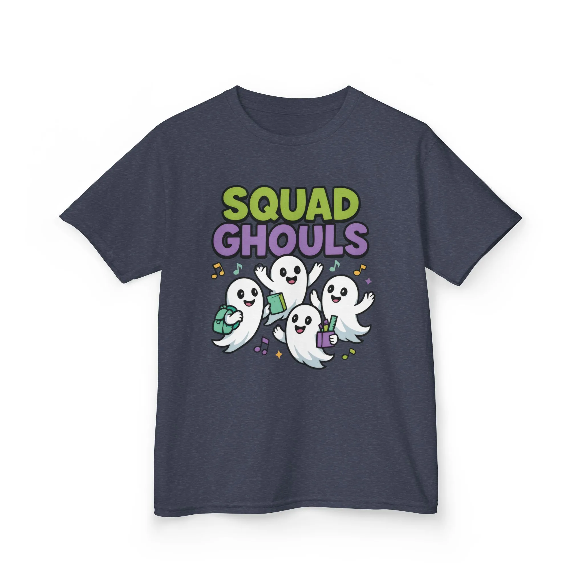 Kids Squad Ghouls T-Shirt, Cute Ghost Friends School Shirt, Halloween Back to School Tee for Boys & Girls - Image 16